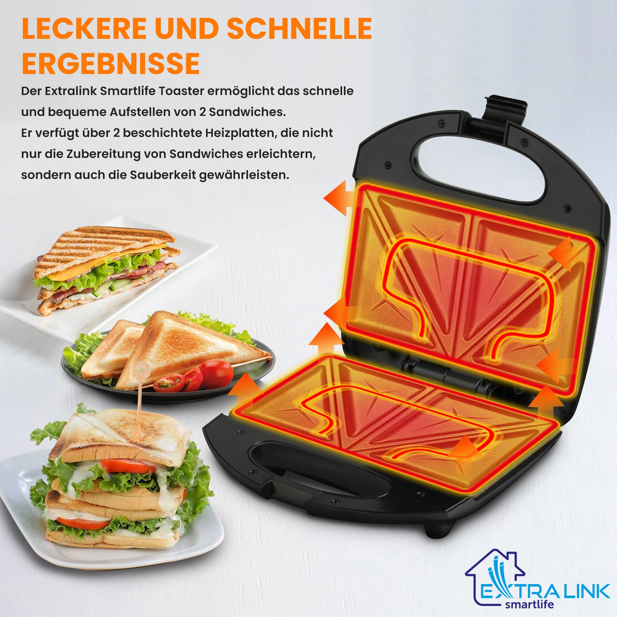 extralink-sj-22-sandwichmaker-750w-antihaft-dreieckstoast image 4