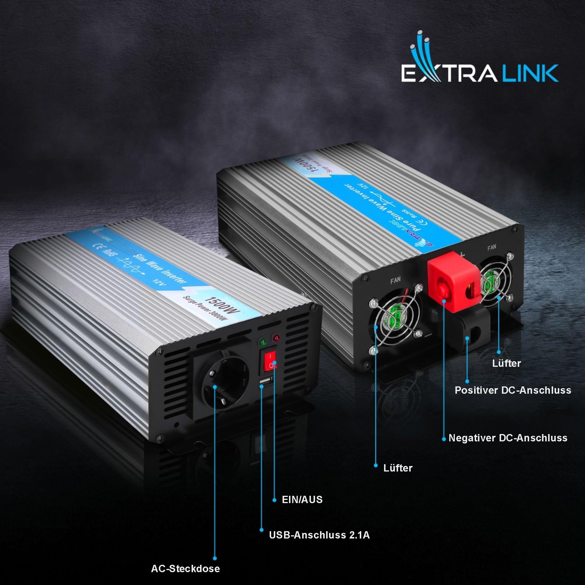 extralink-opip-1500w-wechselrichter-12v-230v-reiner-sinus image 5