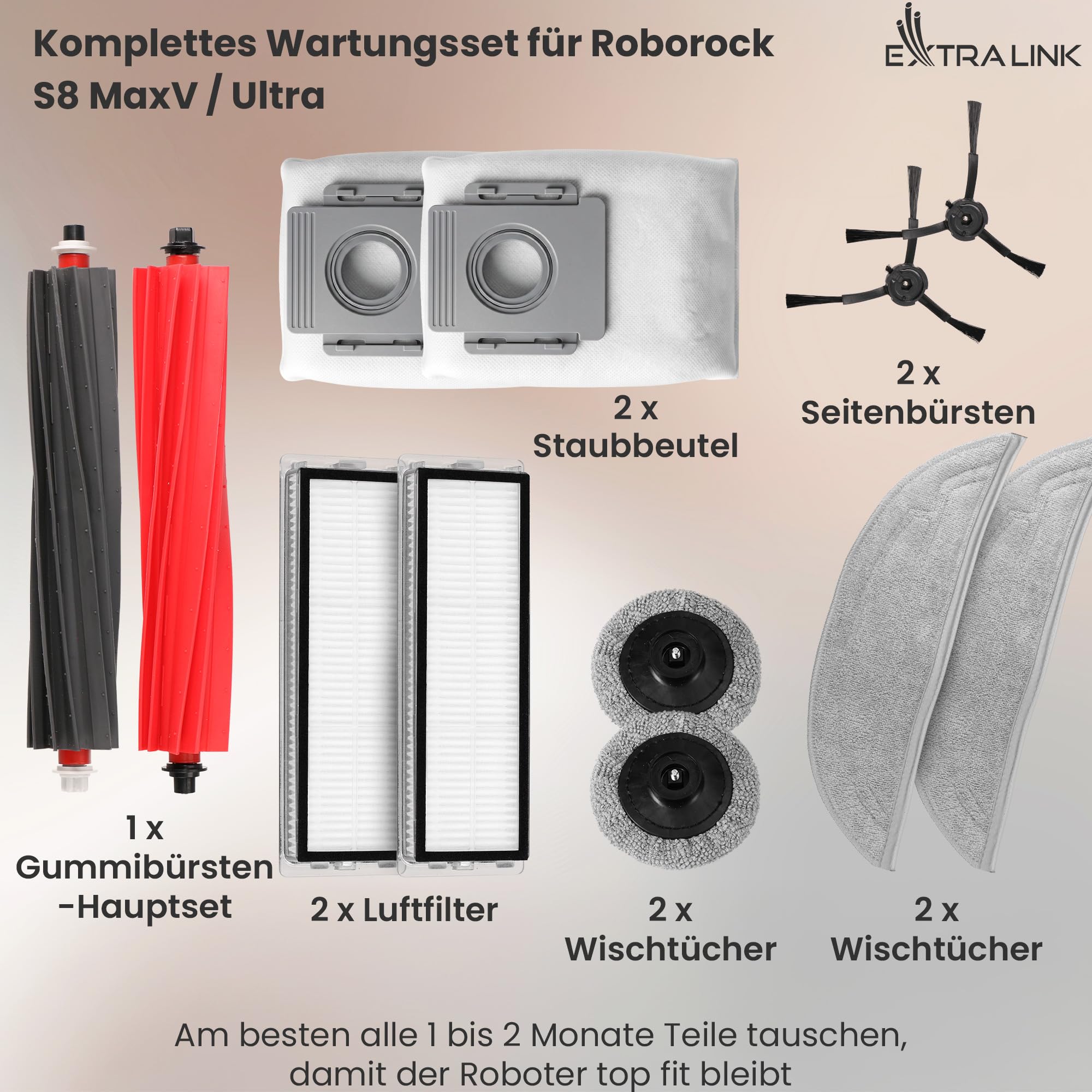 extralink-s8-maxv-ultra-ersatzteilset-saugroboter-staubbeutel-set image 2