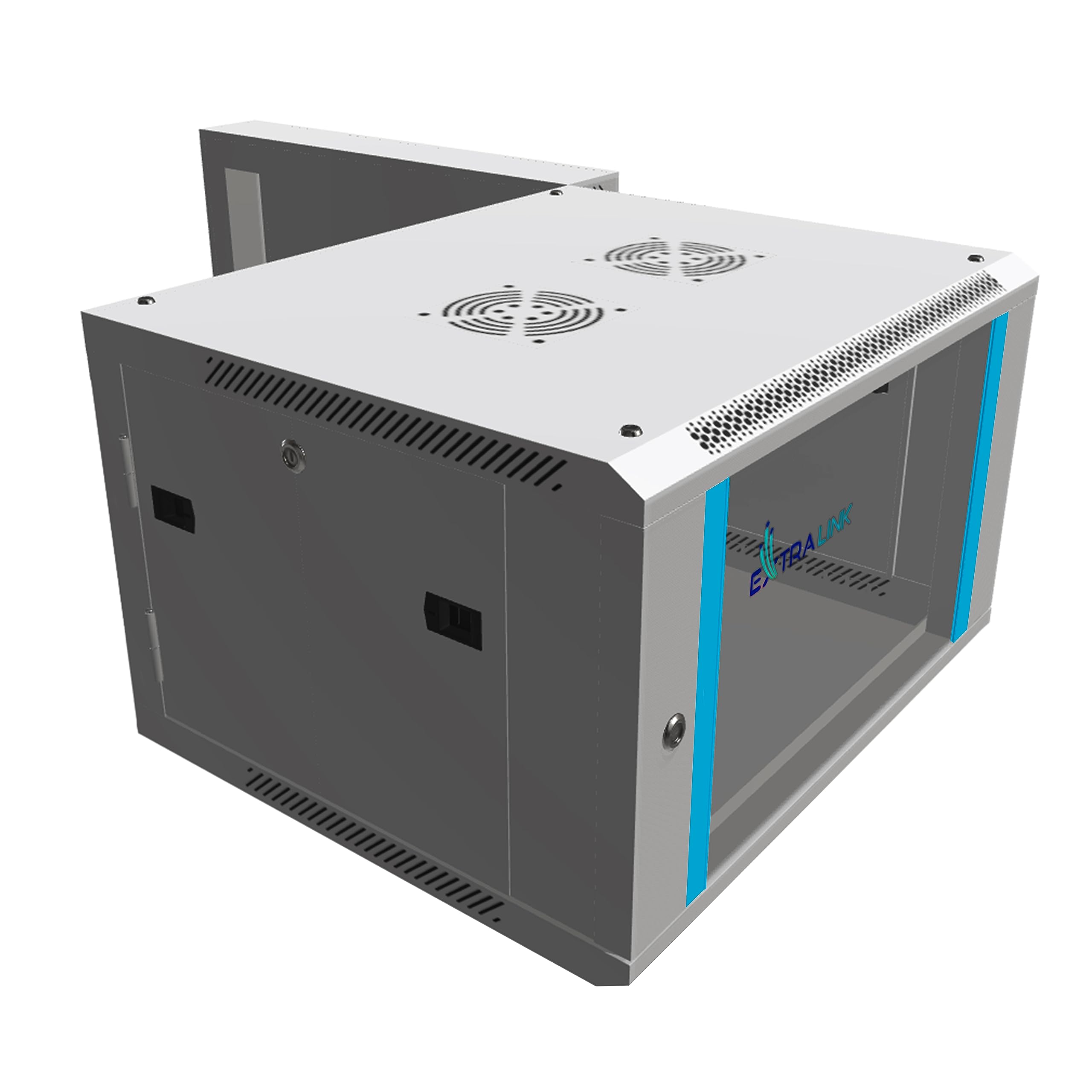 extralink-6he-19-zoll-serverschrank-600mm-grau-glast-r image 1