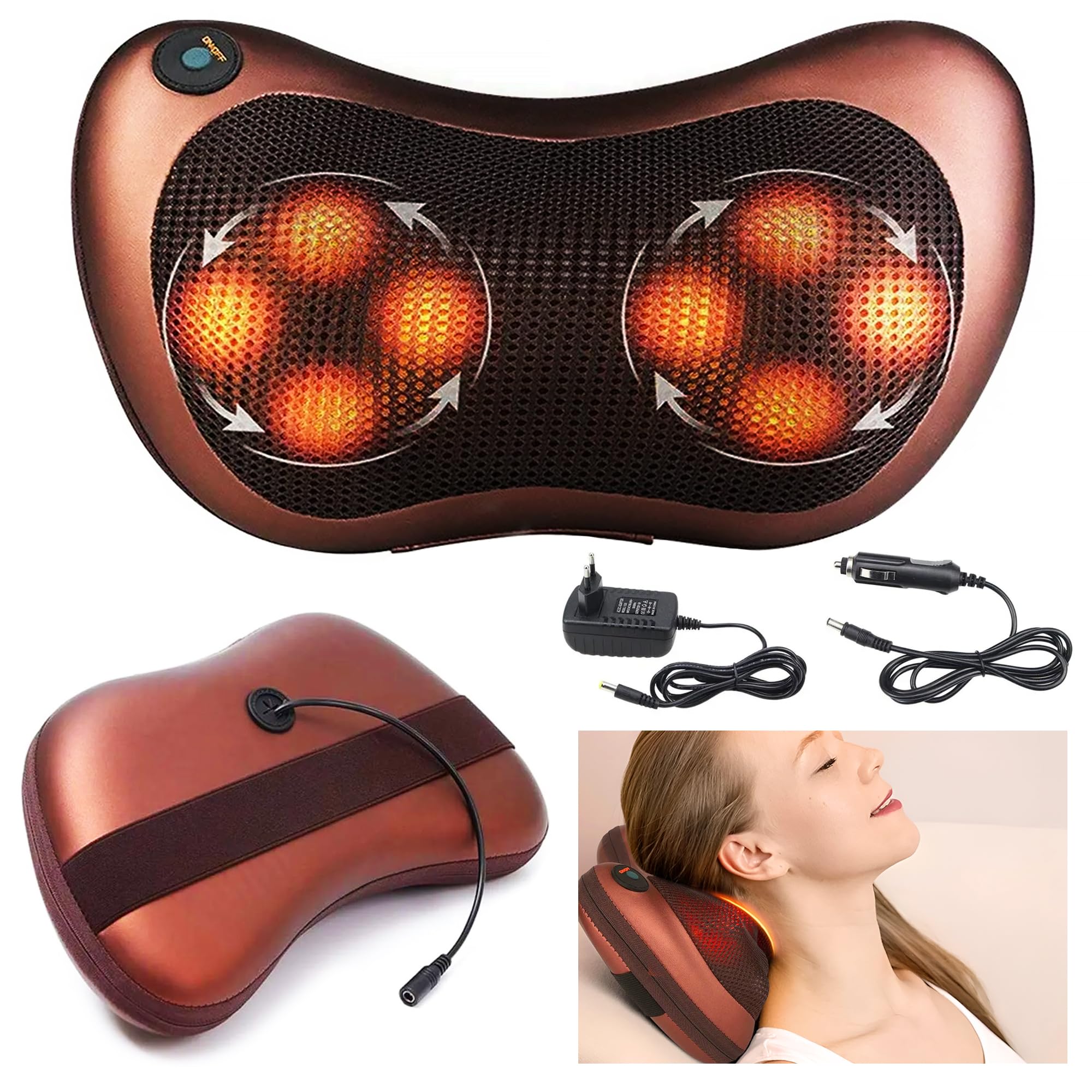 extralink-massagekissen-shiatsu-nacken-r-cken-w-rme-8-k-pfe image 1