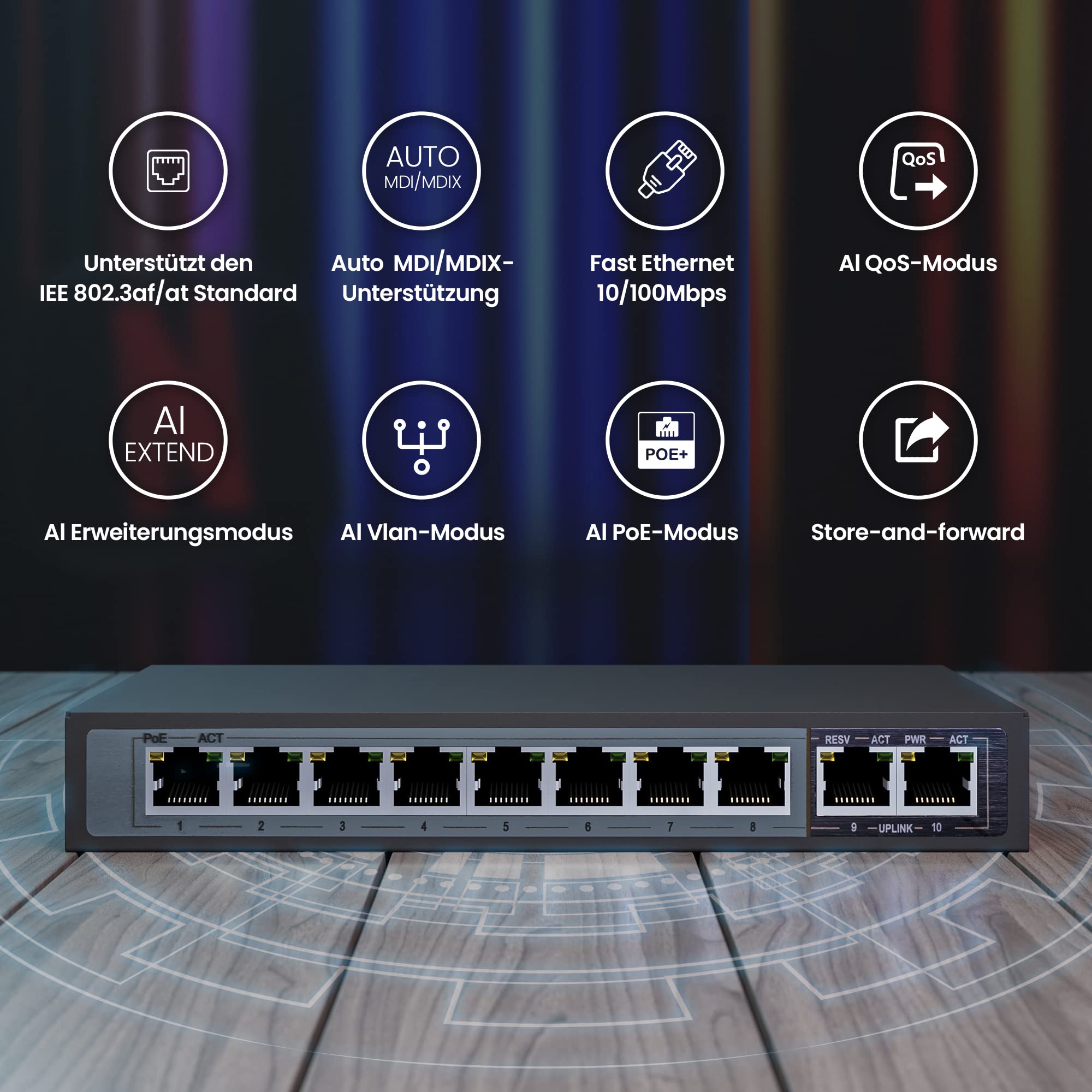 extralink-ceres-switch-8-port-poe-96w-100mb-s-unmanagebar image 5