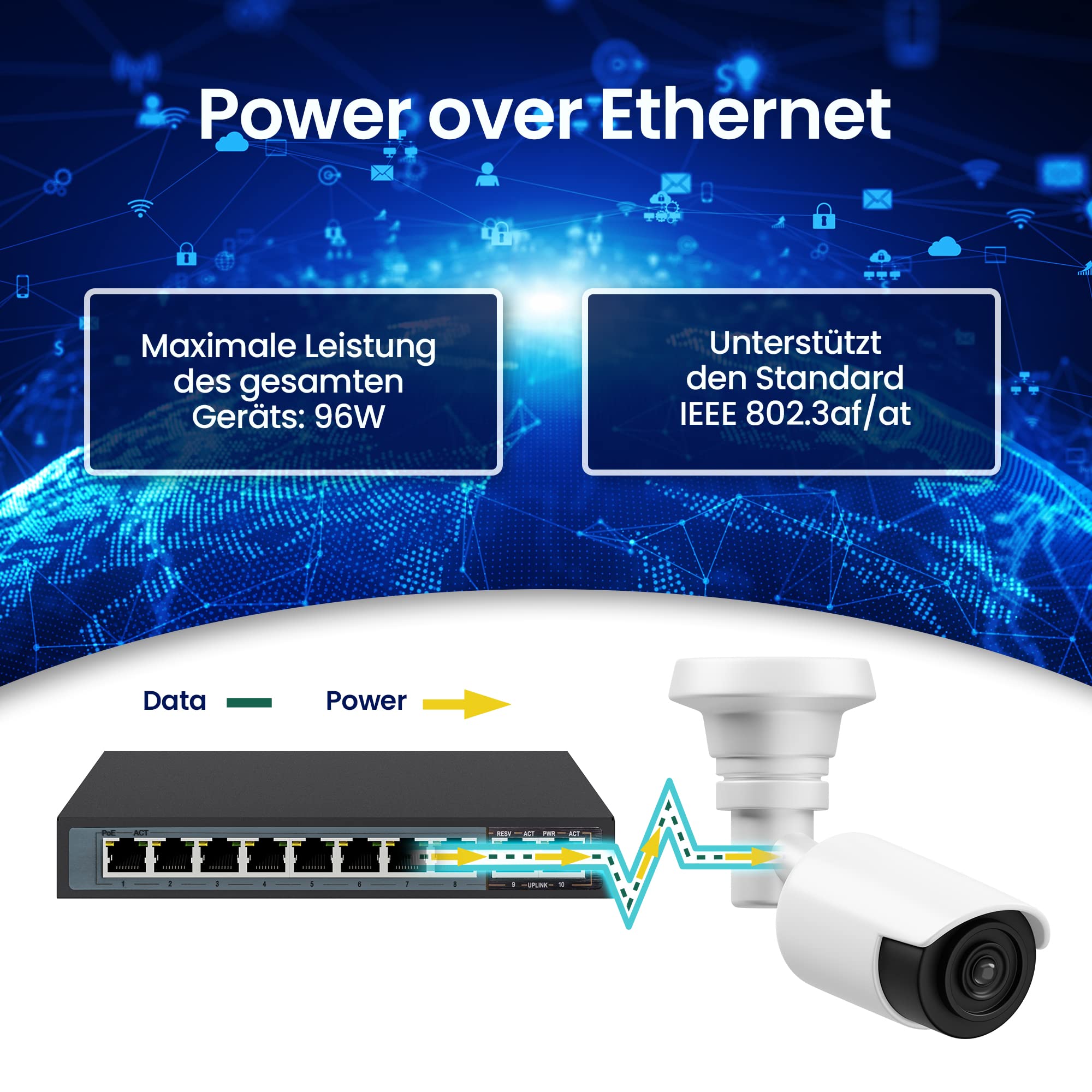 extralink-ceres-poe-switch-8-port-96w-metall image 6