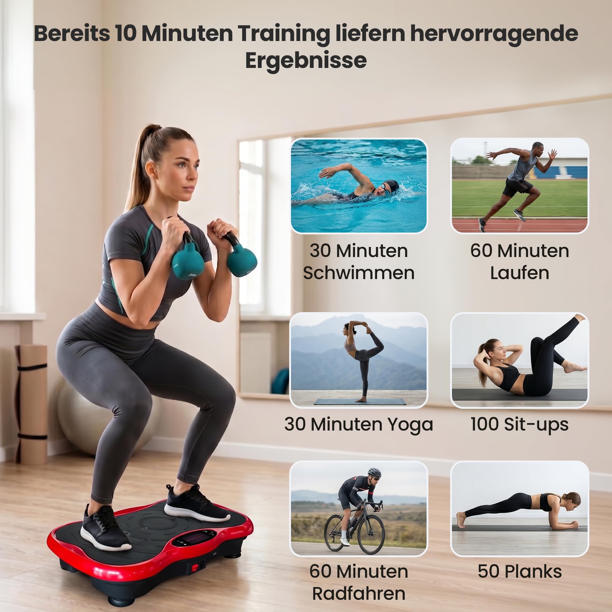 extralink-vibrationsplatte-rot-bluetooth-99-stufen-fitness image 3