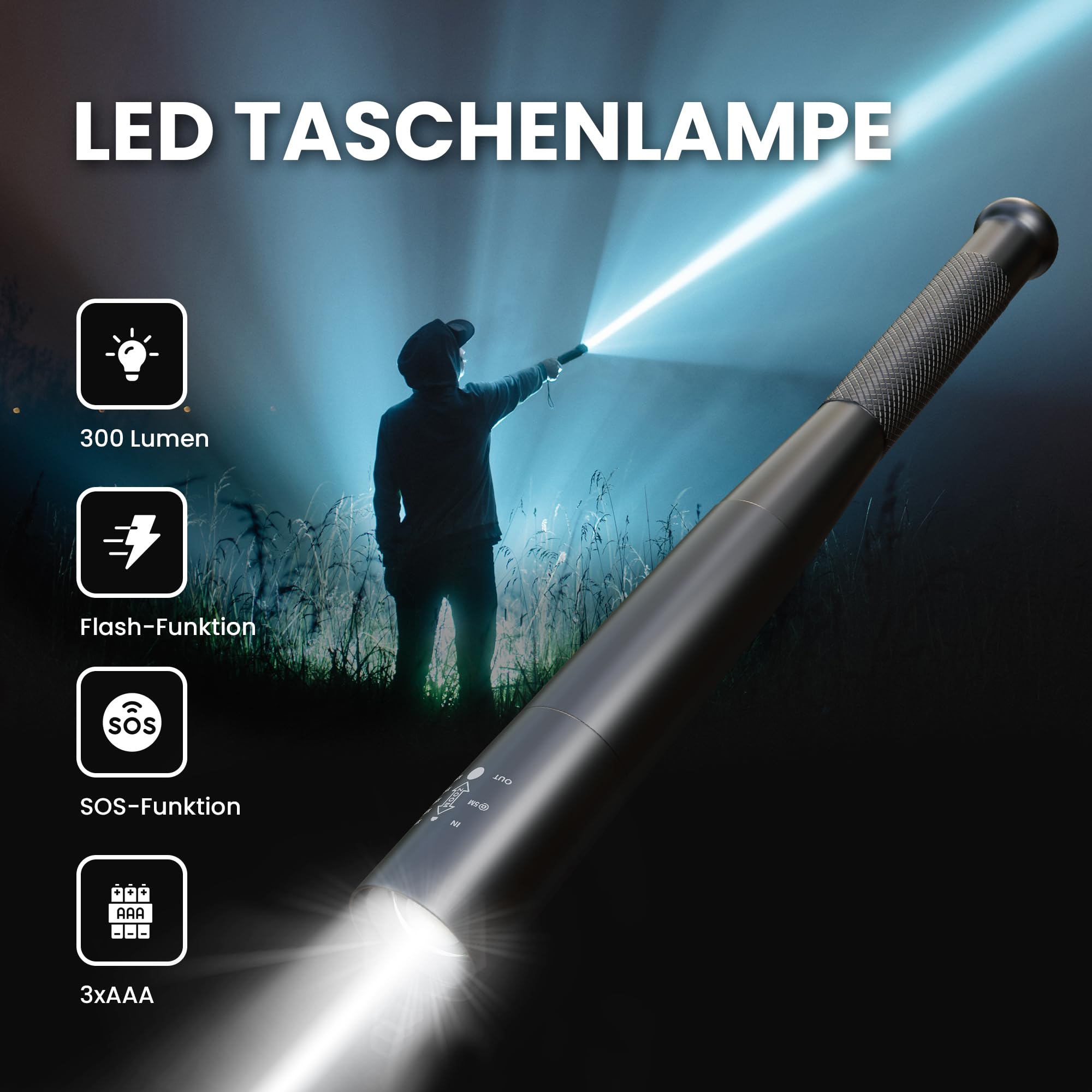 extralink-efl-1101-combat-taschenlampe-led-300-lumen image 4