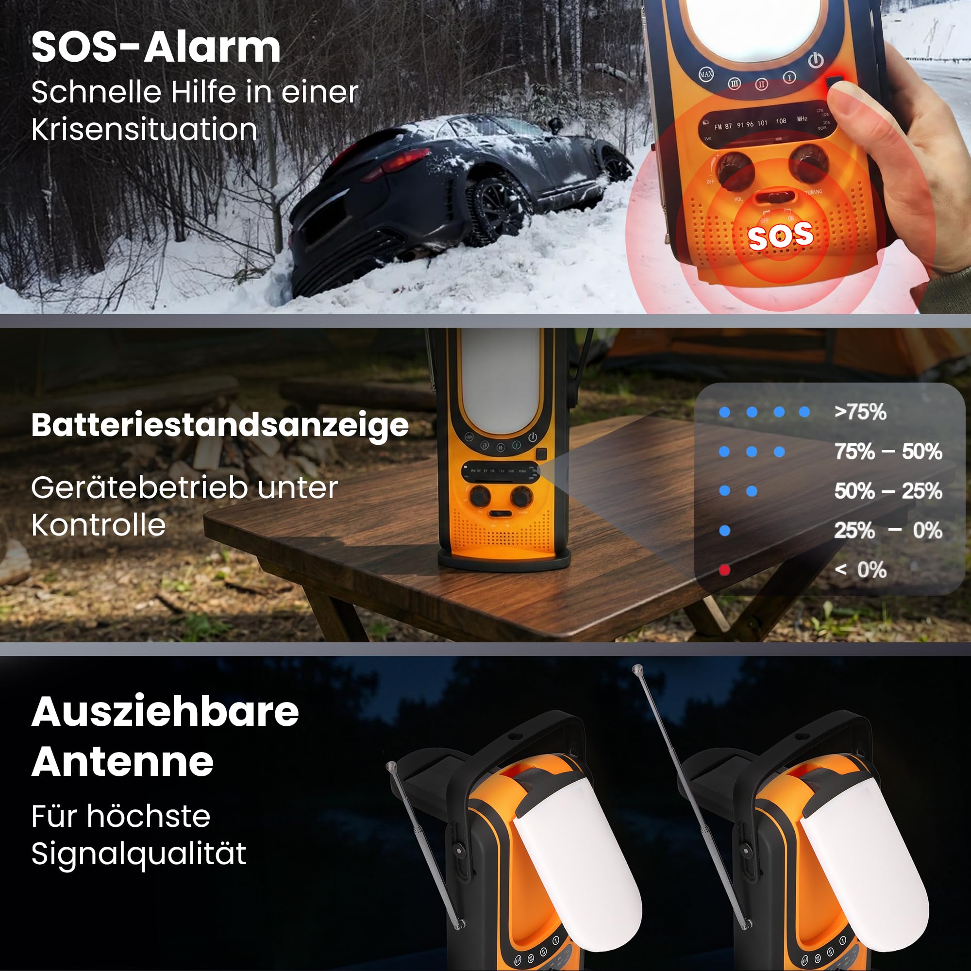 extralink-notfallradio-solar-kurbel-6000mah-am-fm image 3