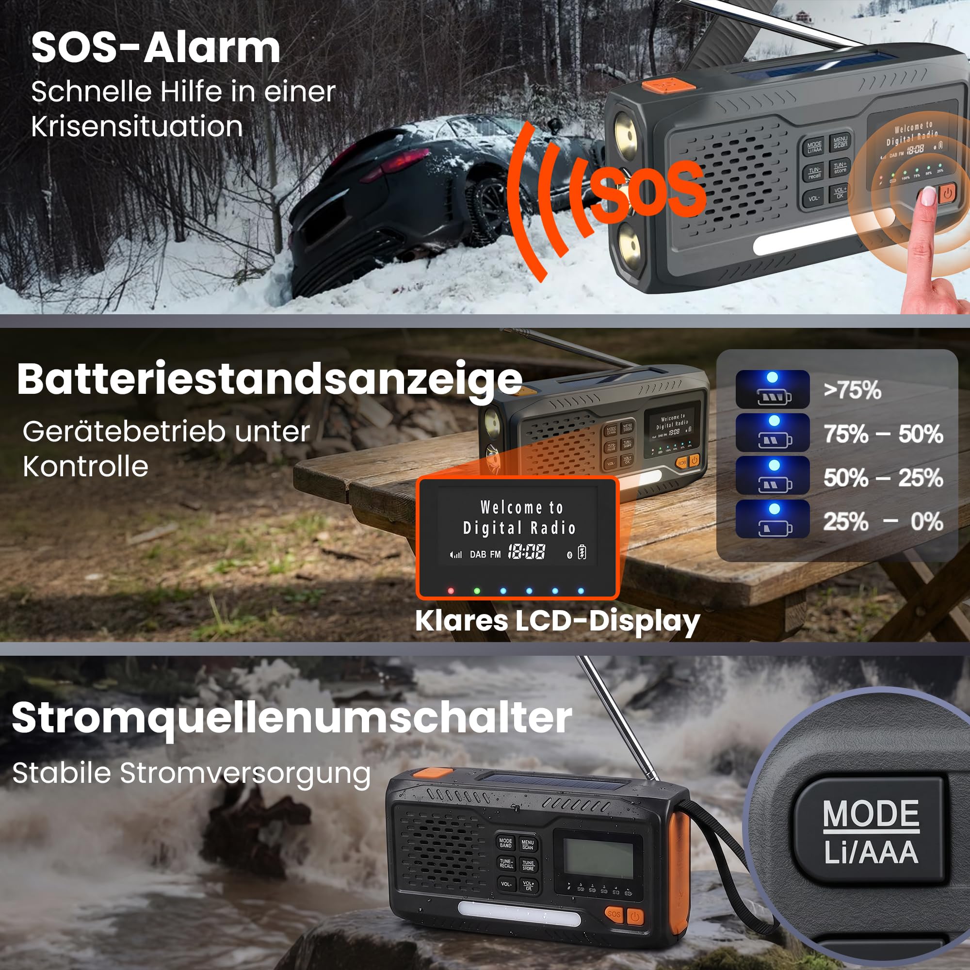 extralink-notfallradio-solar-kurbel-dab-fm-bluetooth-4500mah image 5