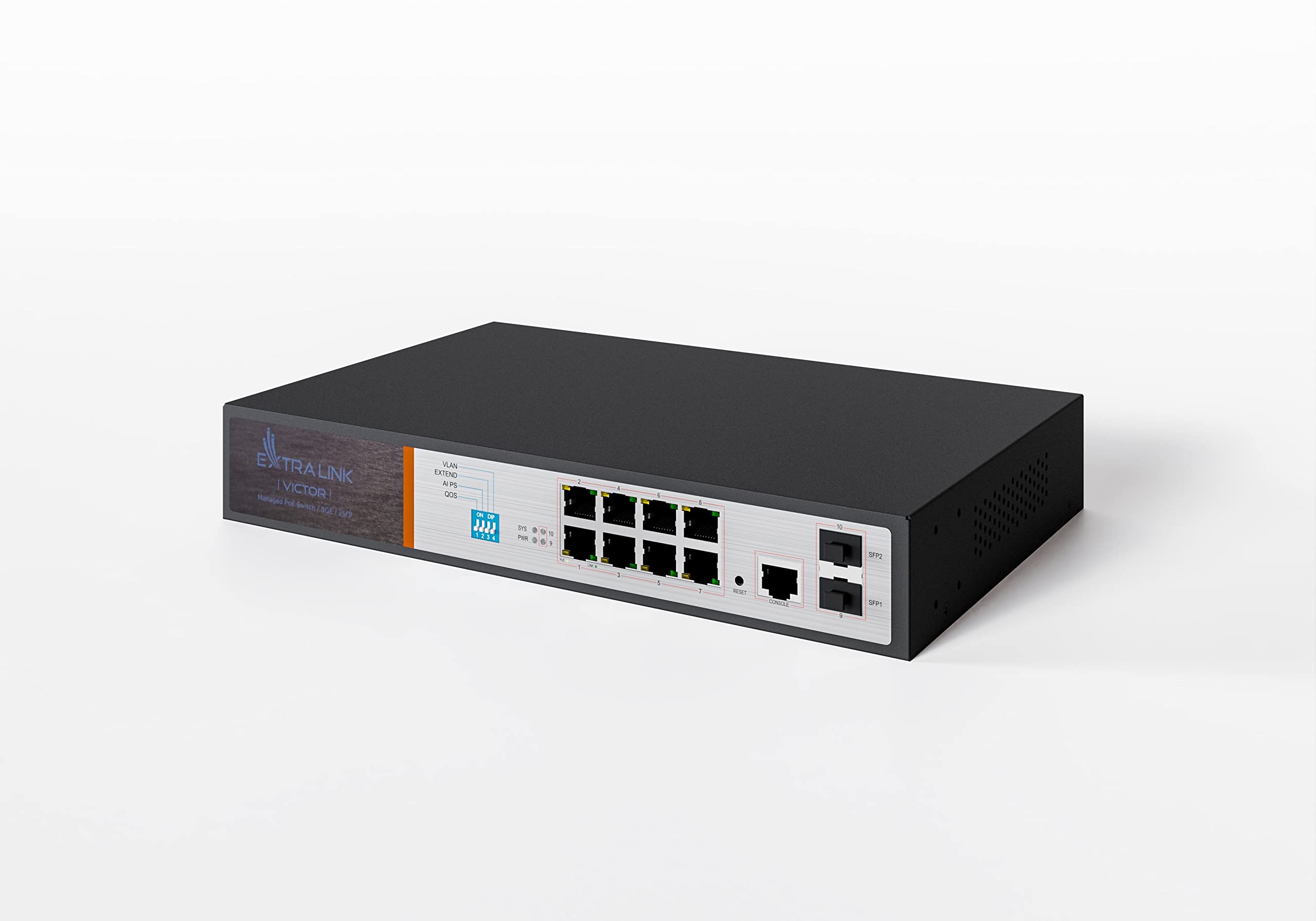 extralink-victor-poe-switch-8-port-gigabit-150w image 1