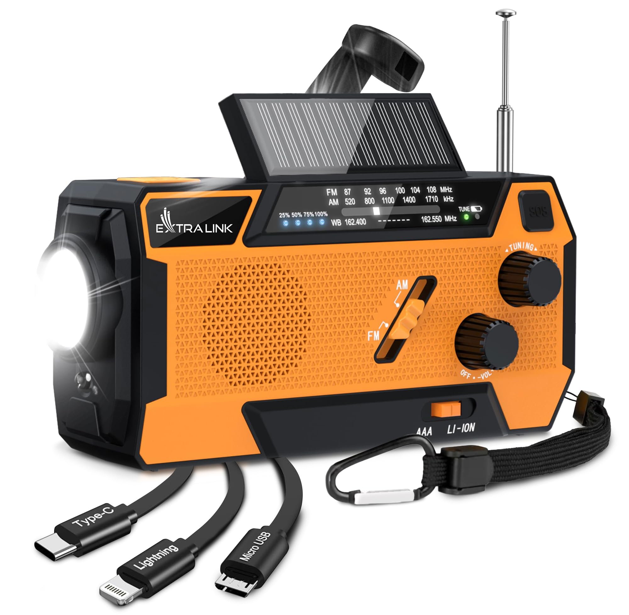 extralink-kurbelradio-notfallradio-solar-fm-am-4000mah image 1