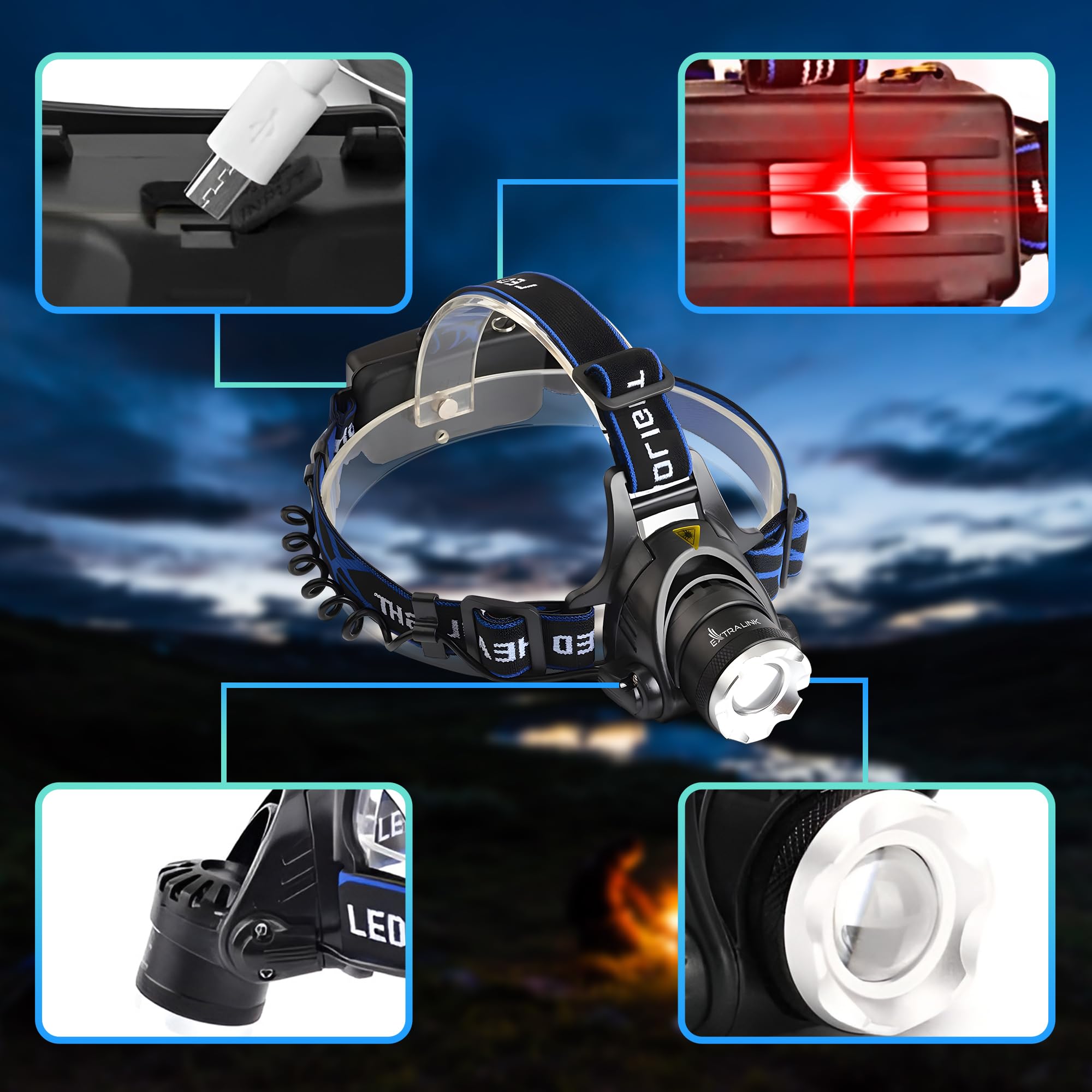 extralink-stirnlampe-led-10w-300-lumen-aufladbar image 4