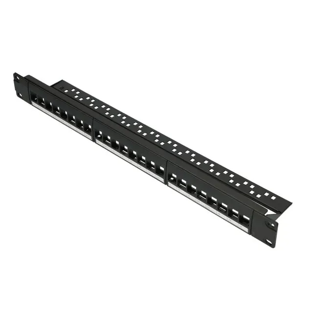 extralink-patchpanel-24-port-keystone-19-zoll-1he-schwarz image 1
