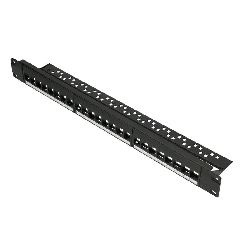 extralink-patchpanel-24-port-keystone-19-zoll-1he-schwarz image 1