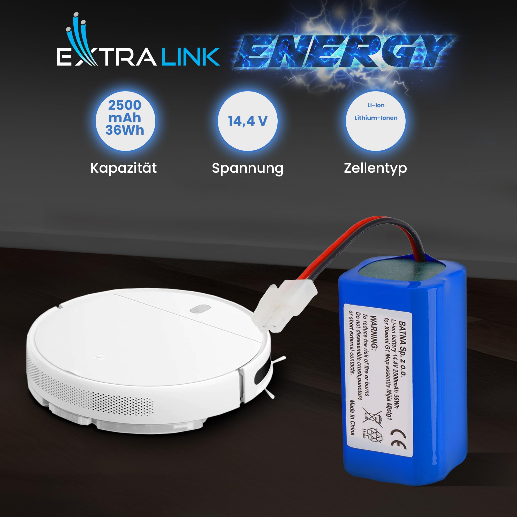 extralink-ersatzakku-xiaomi-mop-essential-2500mah-14-4v image 3