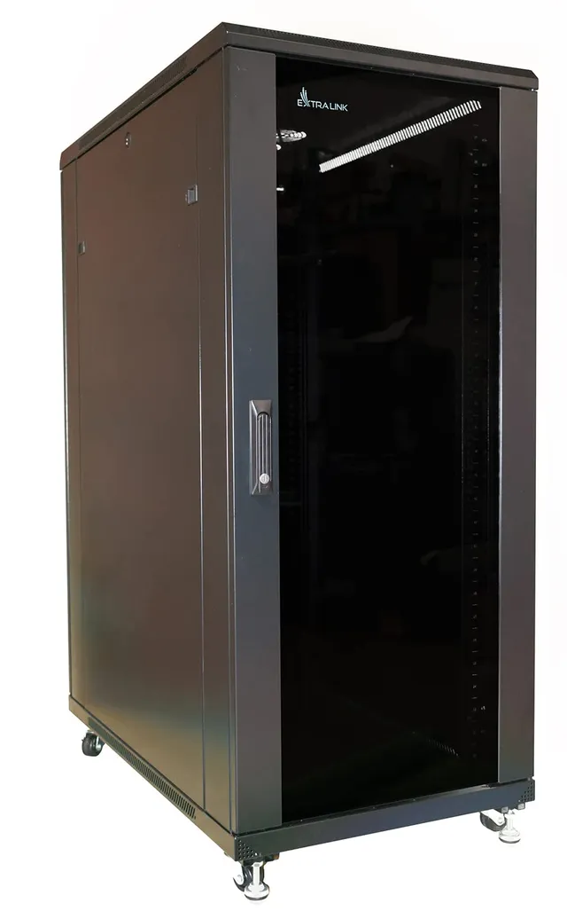 extralink-ex-11359-netzwerkschrank-27u-freistehend-schwarz image 1