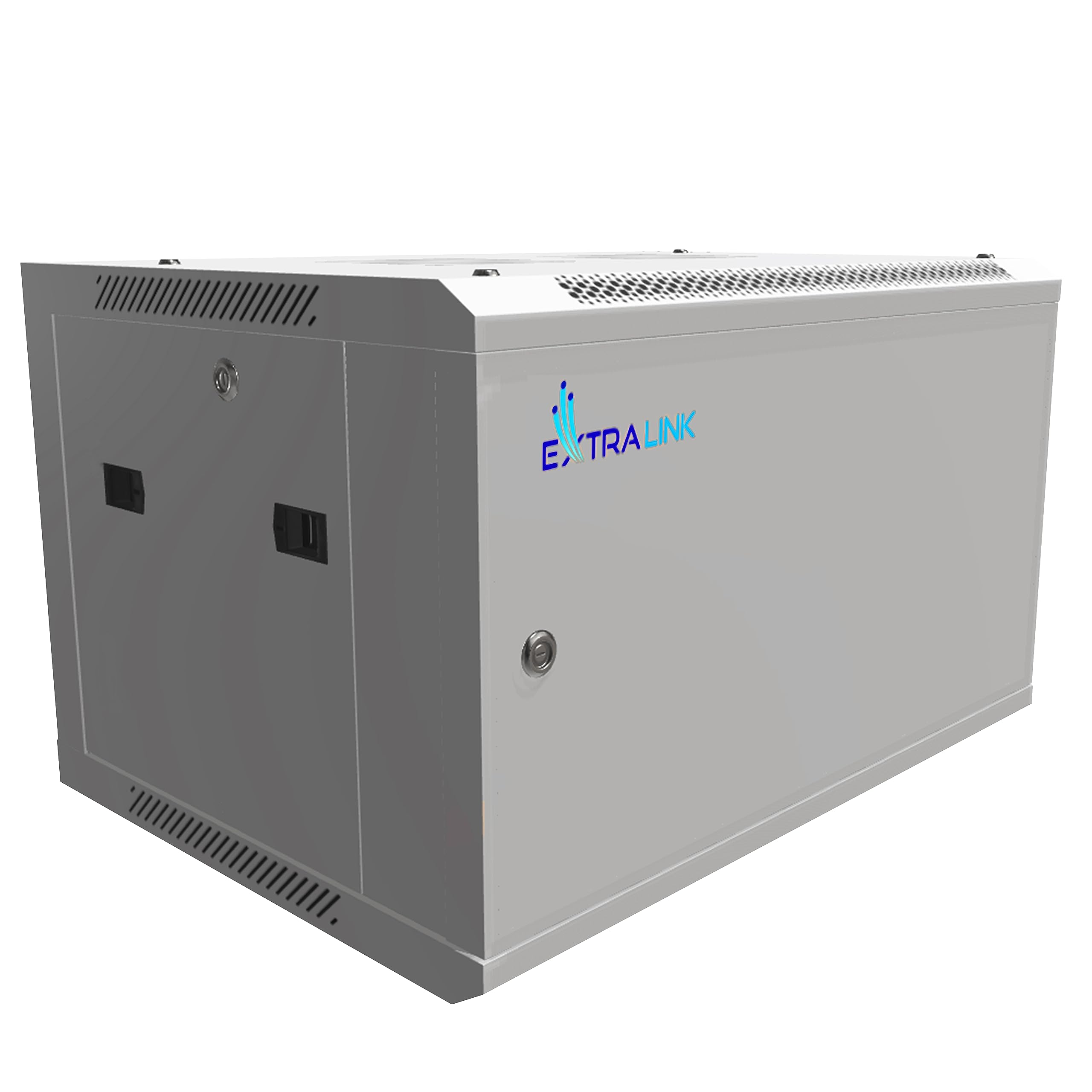 extralink-6he-19-zoll-netzwerkschrank-450mm-wandmontage-grau image 1