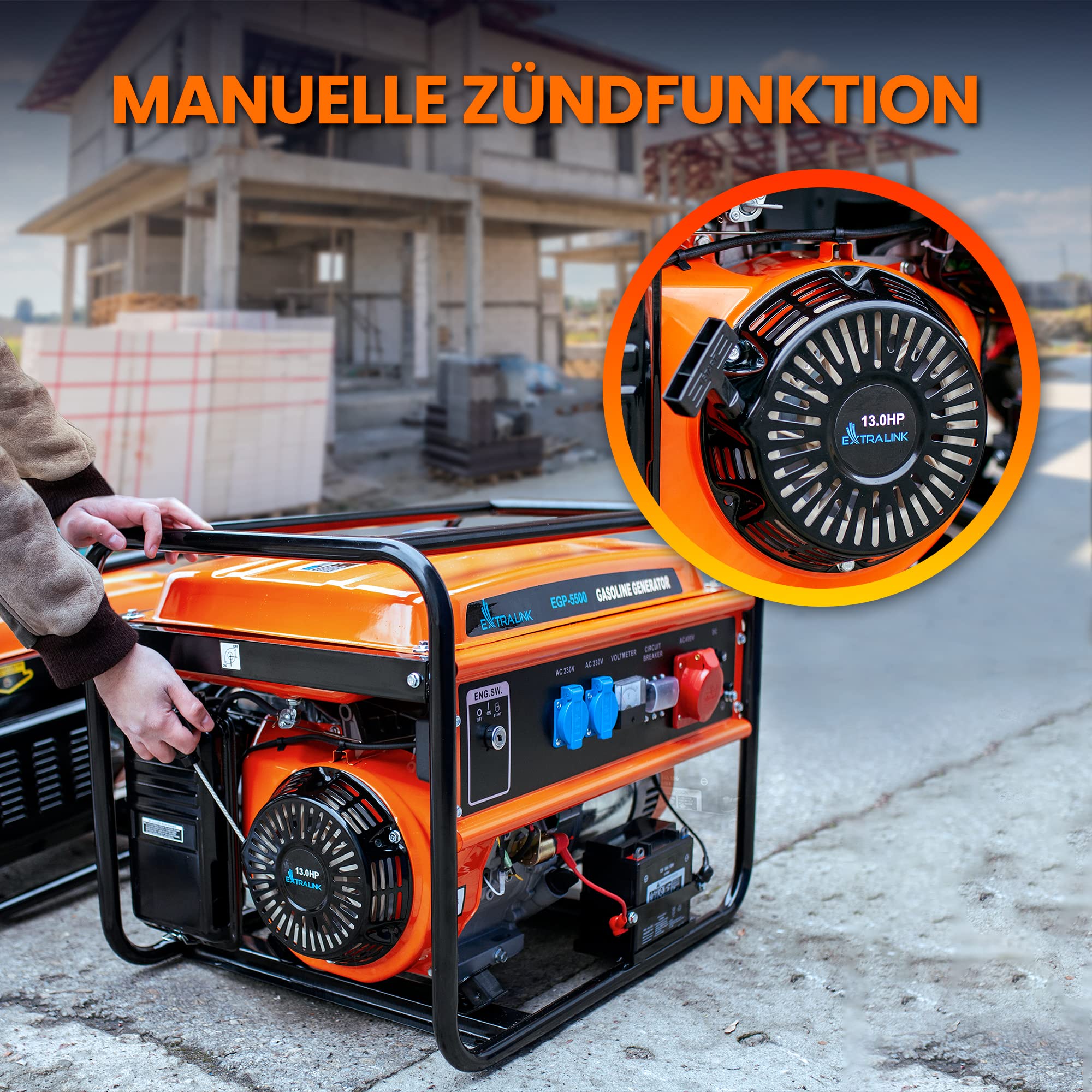 extralink-egp-5500-stromerzeuger-5500w-benzin-elektrostart image 5