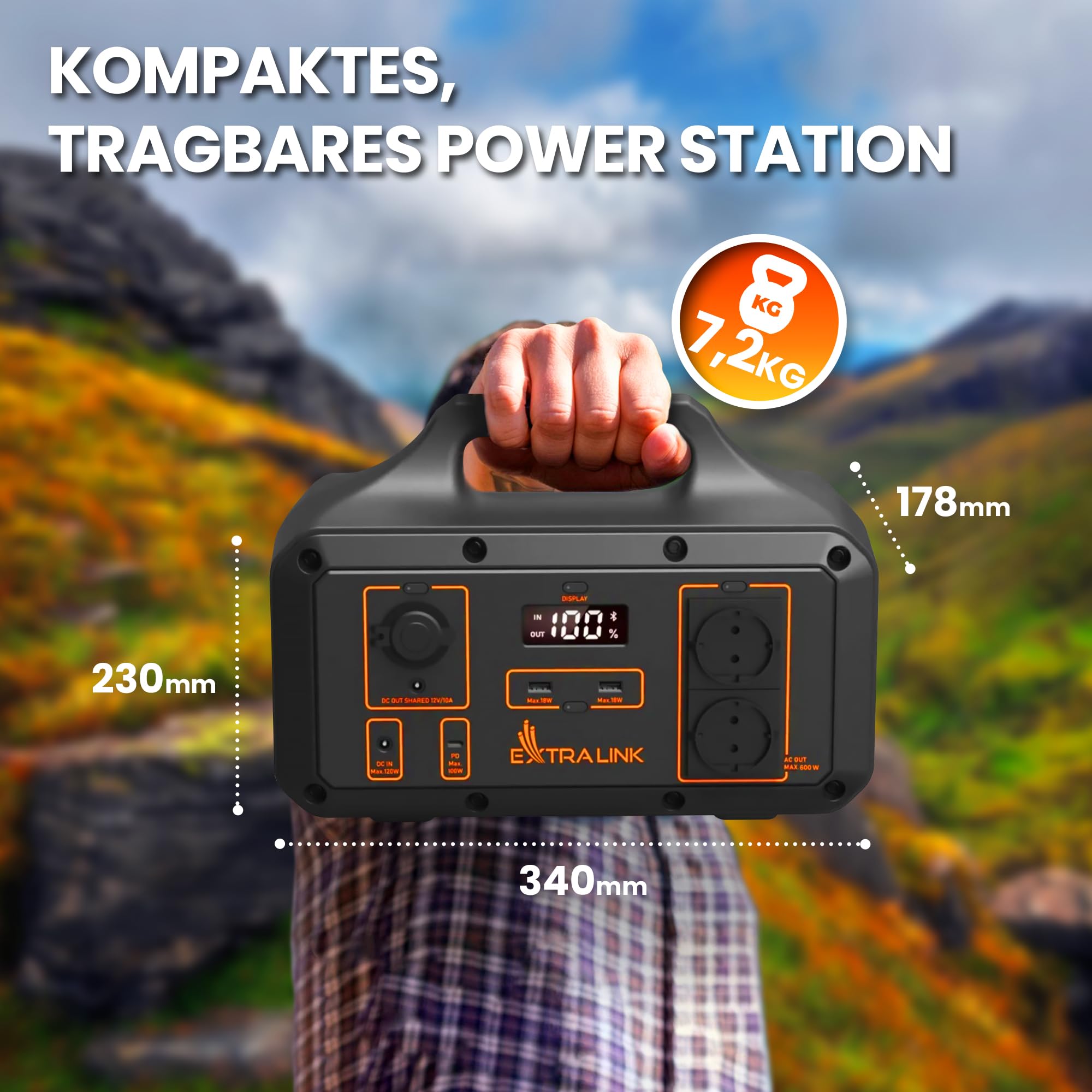 extralink-eps-s600s-powerstation-680wh-600w-lifepo4 image 2