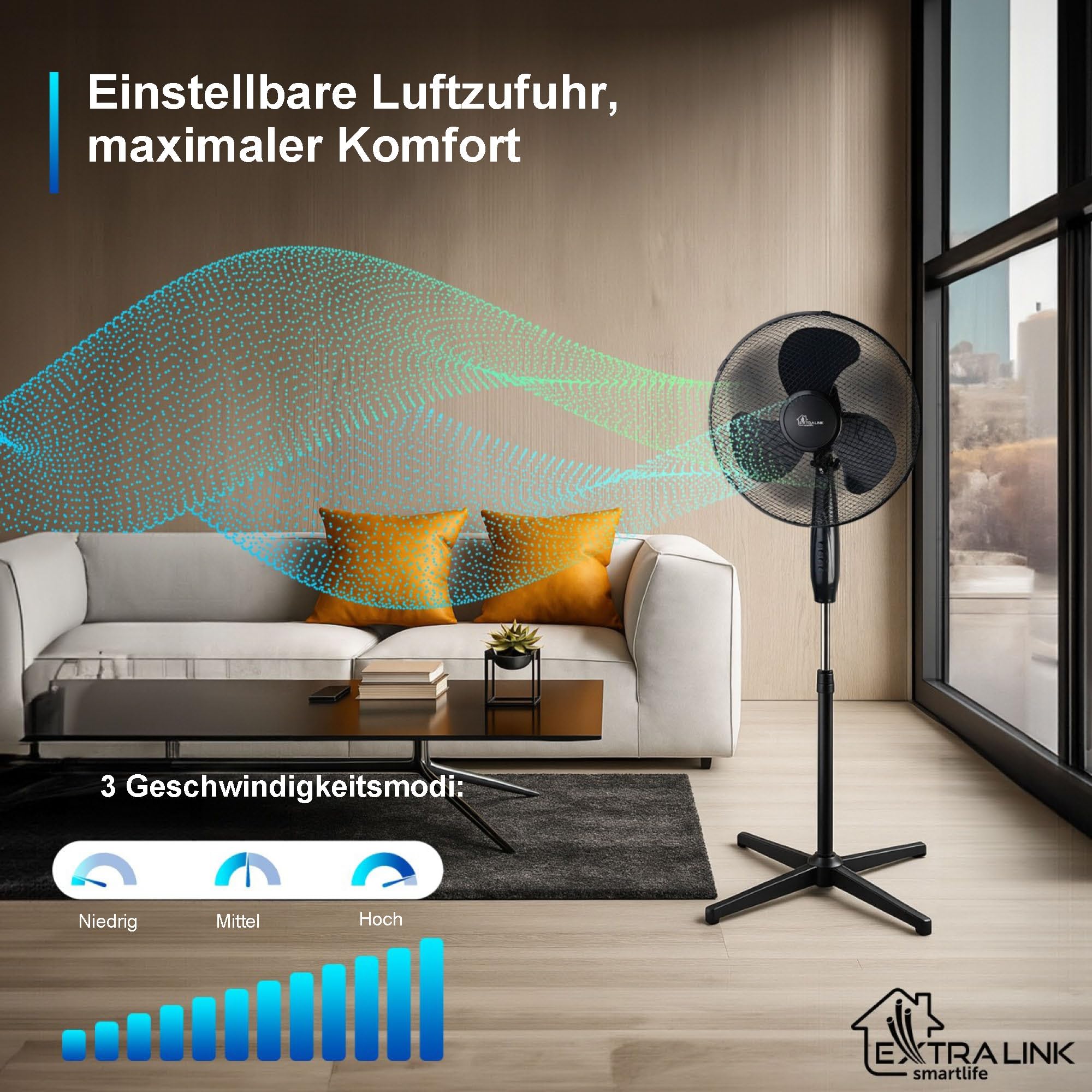 extralink-bryza-standventilator-40cm-schwarz-45w-3-stufen image 3