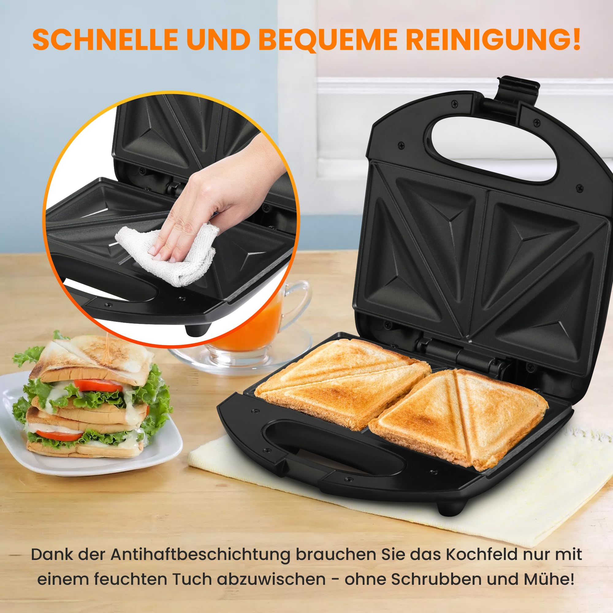 extralink-sj-22-sandwichmaker-750w-antihaft-dreieckstoast image 6