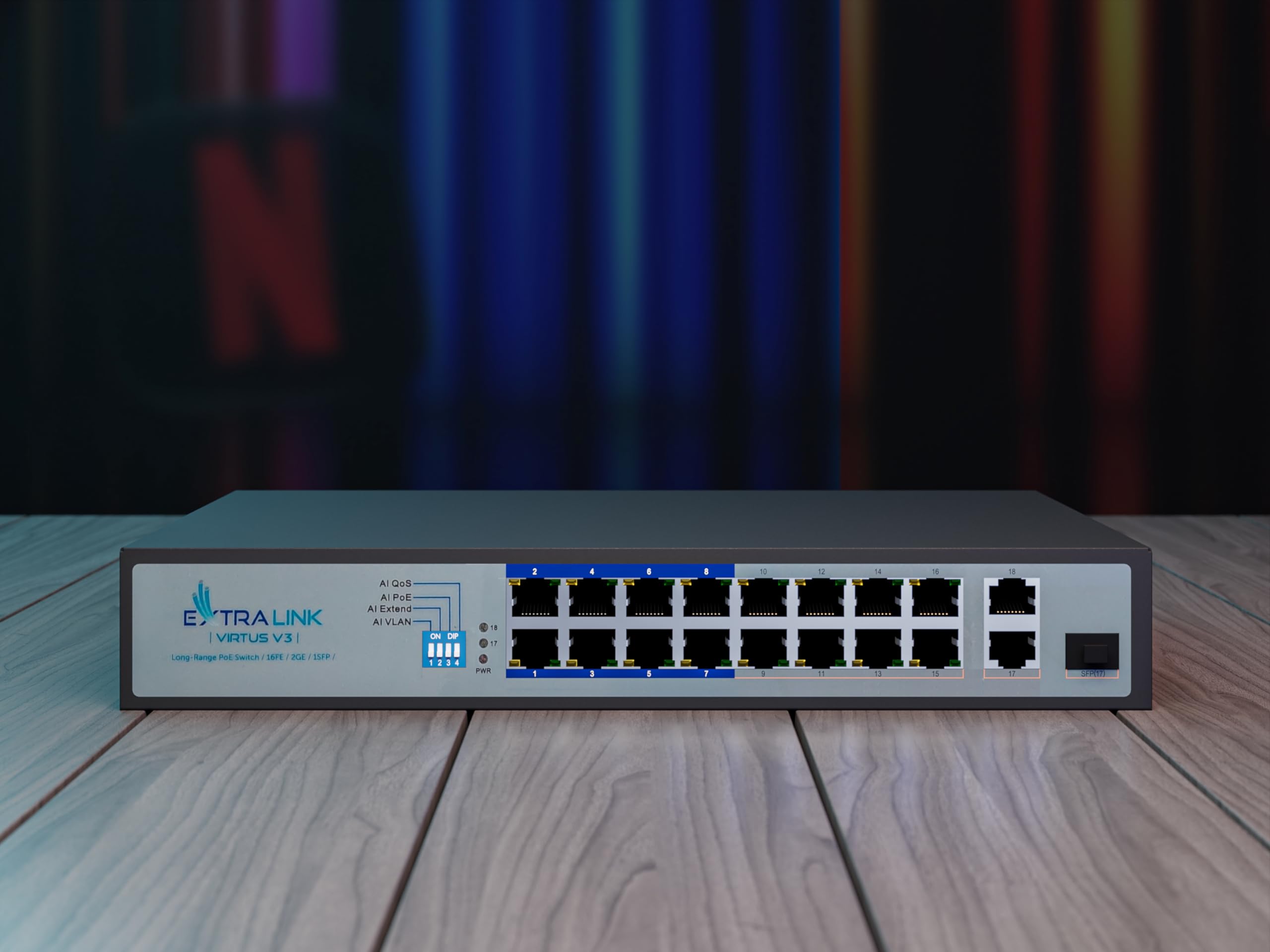extralink-virtus-v3-poe-switch-16-port-150w-mit-sfp image 6