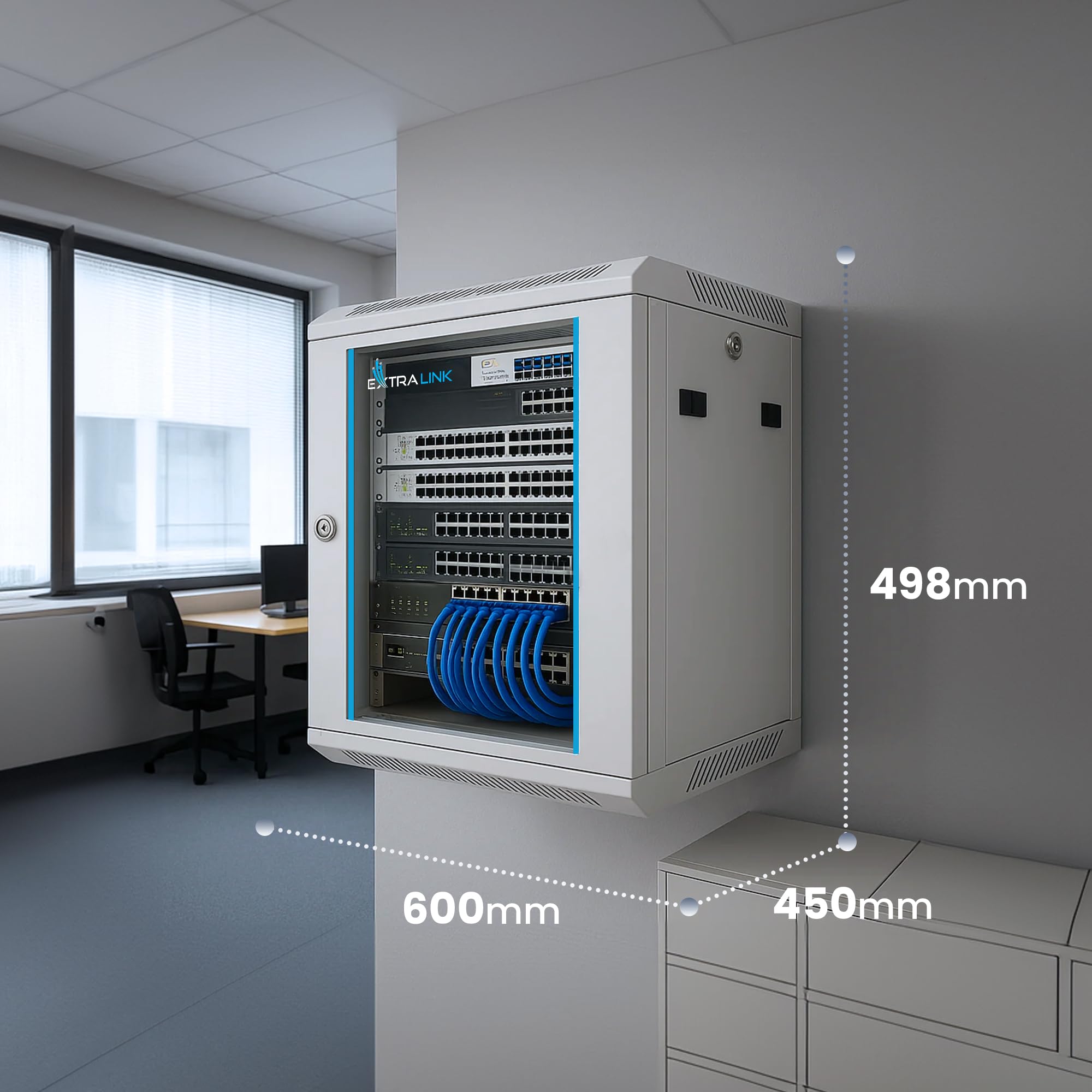 extralink-9he-netzwerkschrank-19-zoll-450mm-grau-glast-r image 6