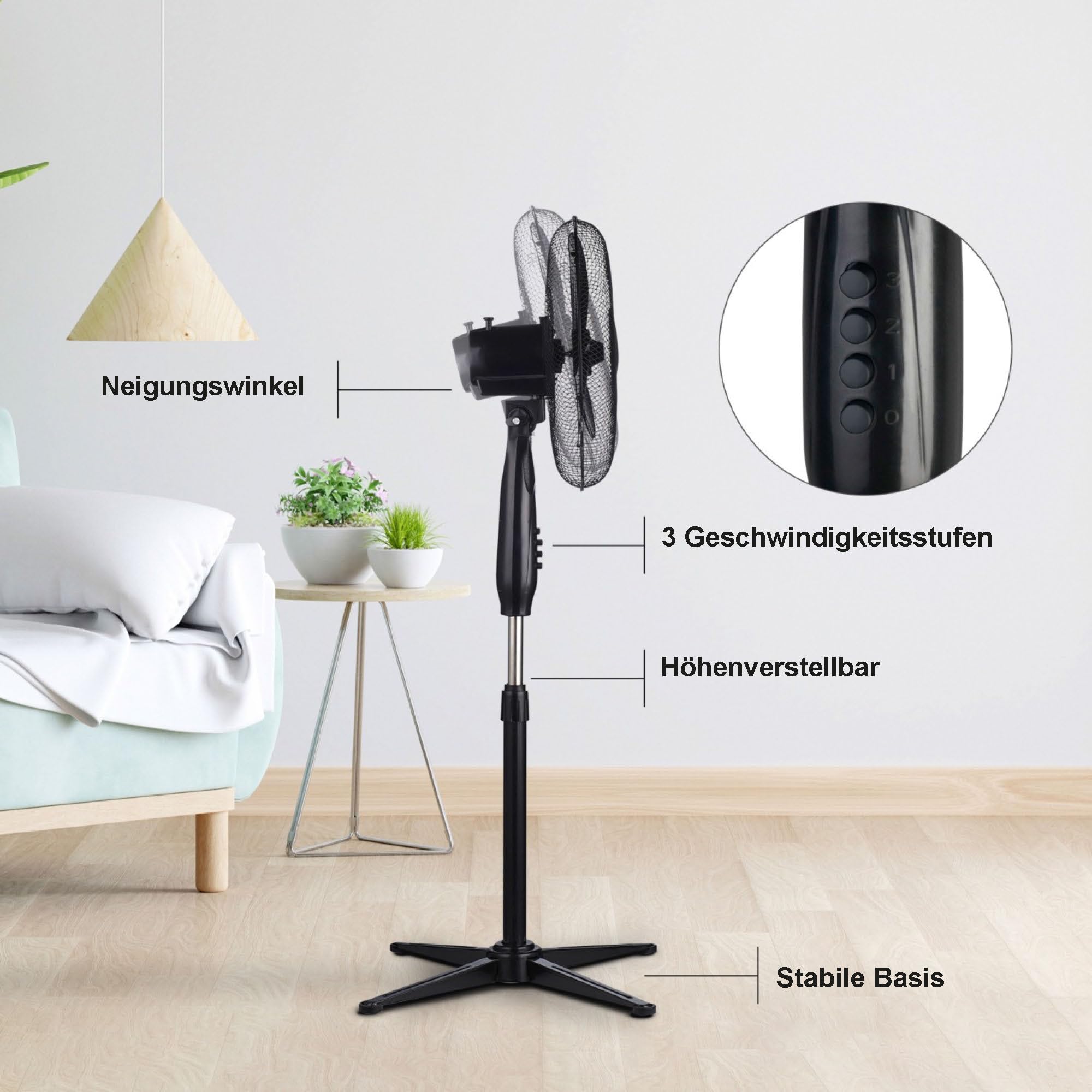 extralink-bryza-standventilator-40cm-schwarz-45w-3-stufen image 6