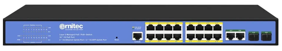 ernitec-switches-20-port-gigabit-poe-switch-16x-poe-285w image 1