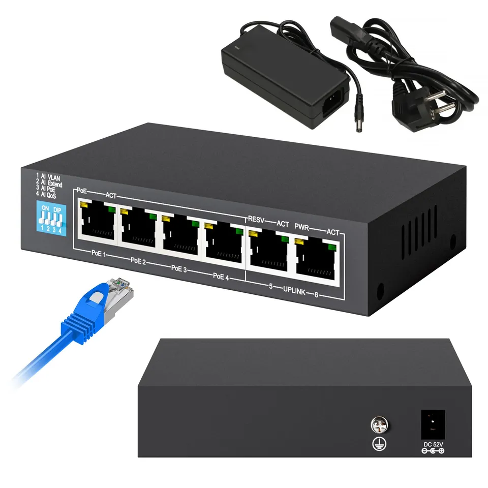 extralink-krios-poe-switch-6-port-60w-gigabit-poe image 1