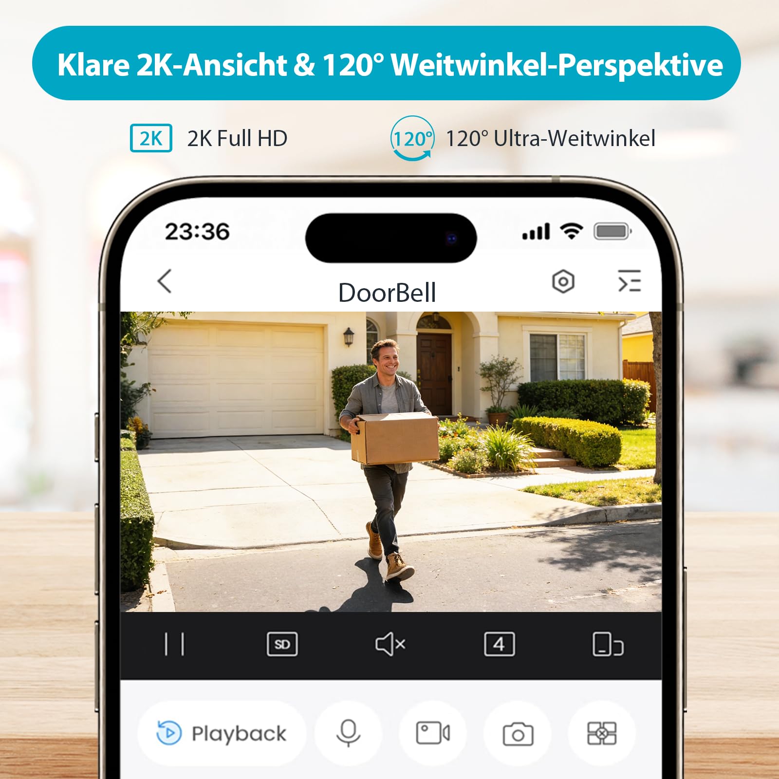 dahua-video-doorbell-2k-4mp-wlan-klingel-ip65-schwarz image 2