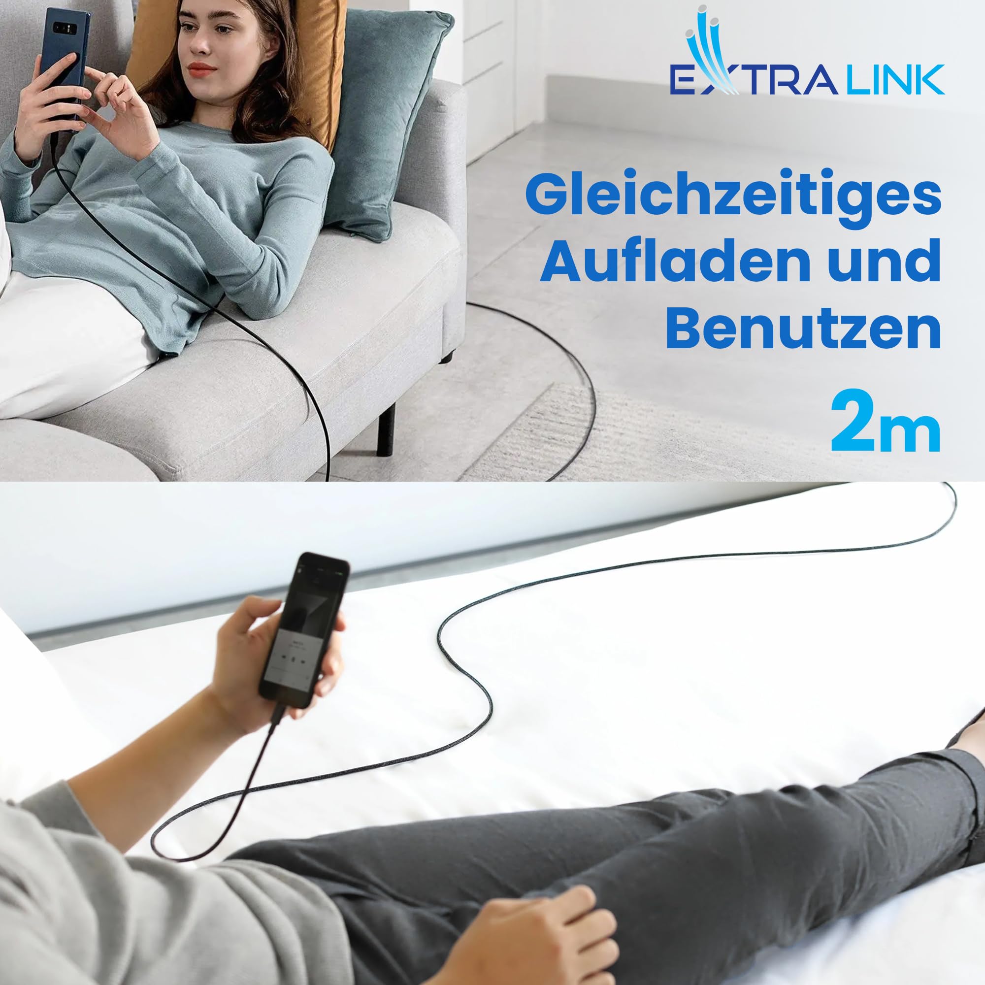 extralink-usb-a-auf-usb-c-kabel-15w-1-2m-nylon image 6