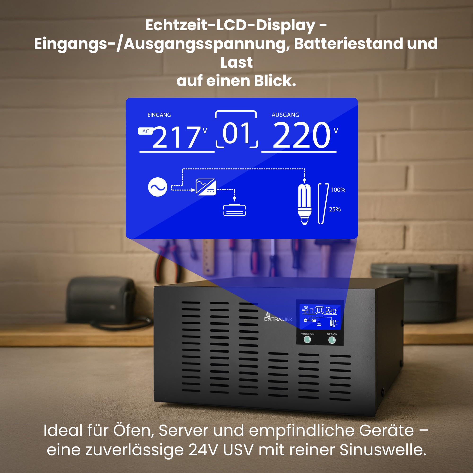 extralink-ups-piorun-2100w-wechselrichter-24v-reine-sinuswelle image 4