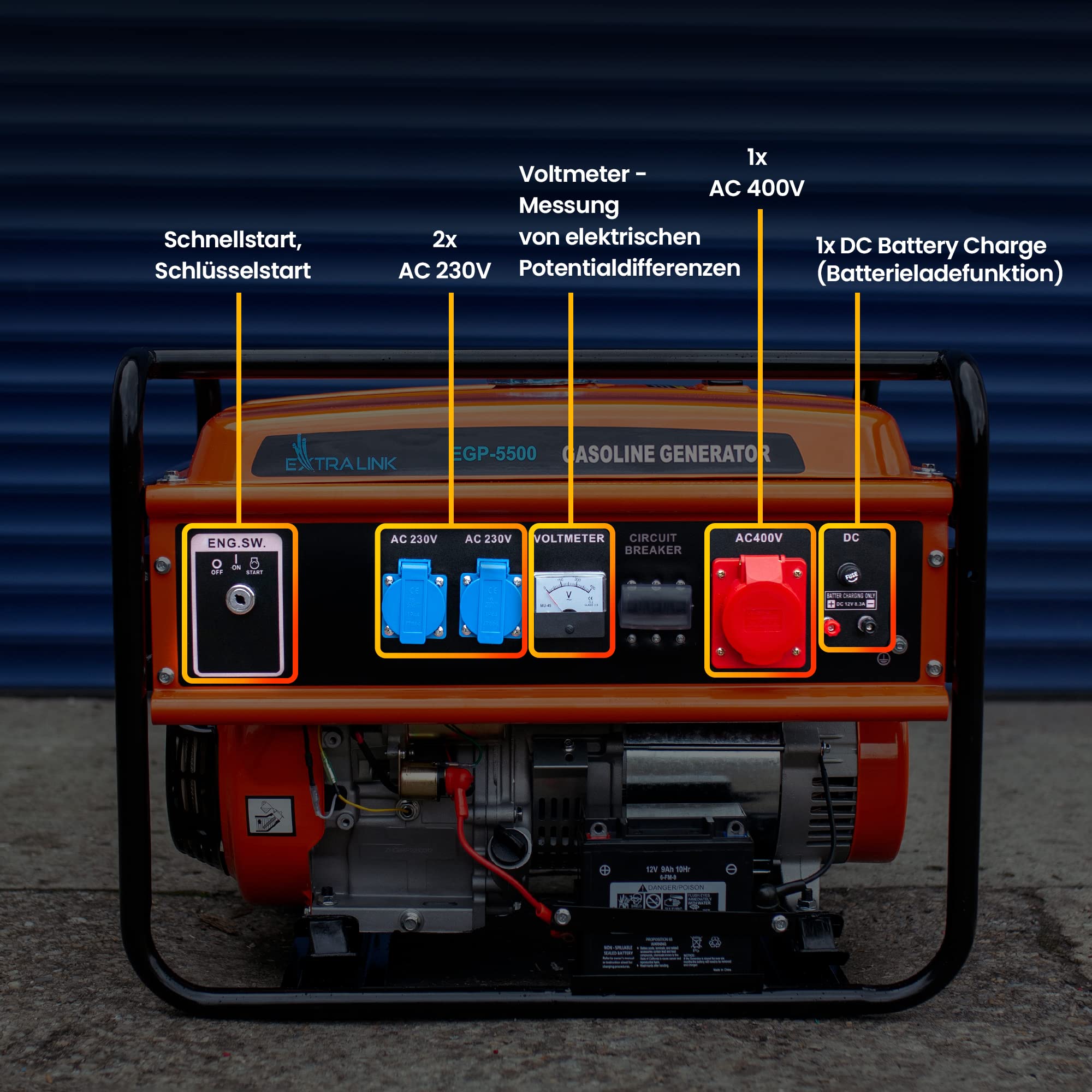 extralink-egp-5500-stromerzeuger-5500w-benzin-elektrostart image 8