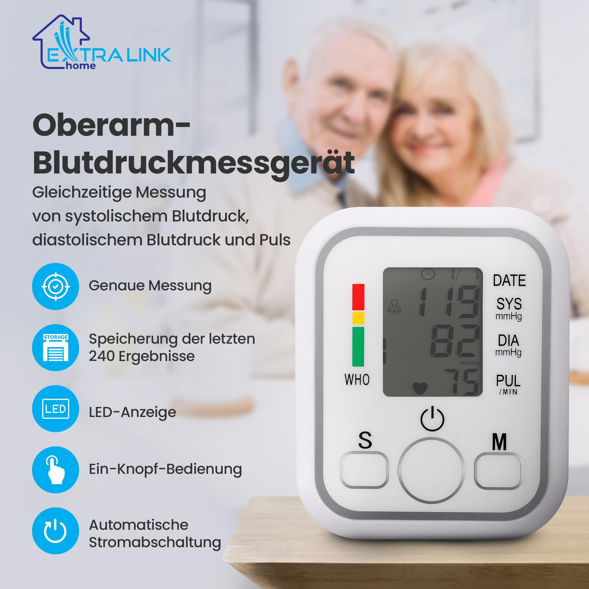 extralink-smart-life-blutdruckmessger-t-oberarm-schwarz image 2