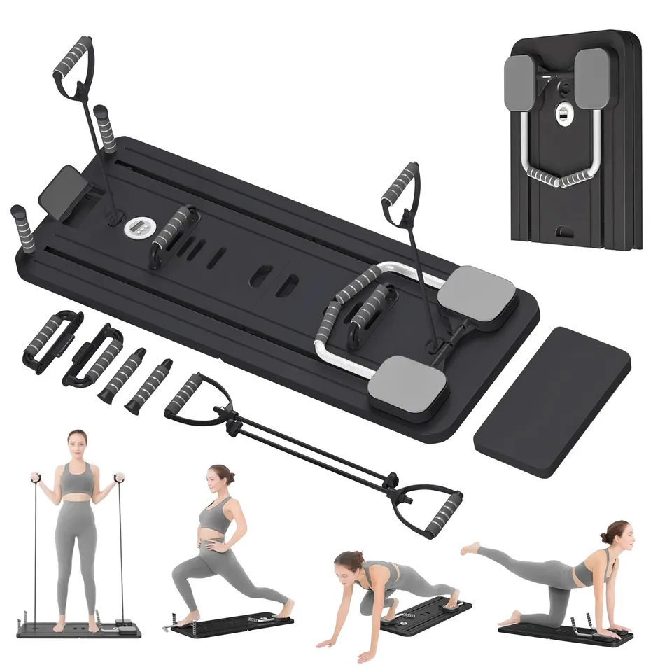 extralink-pilates-board-klappbar-reformer-mit-timer image 1