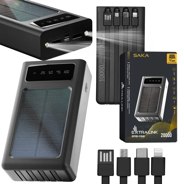 extralink-epb-092-solar-powerbank-20000mah-mit-4-kabeln-outdoor image 1