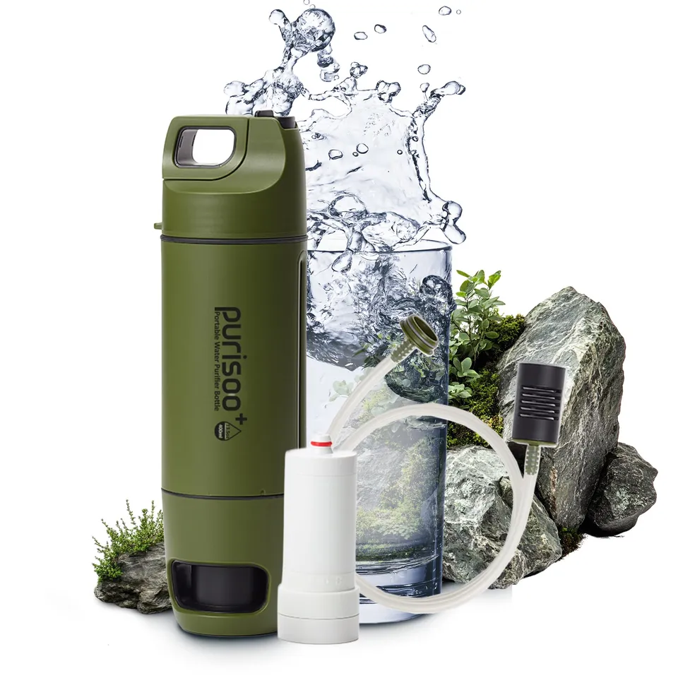 extralink-purisoo-wasserfilter-flasche-400ml-gr-n-pumpe image 1