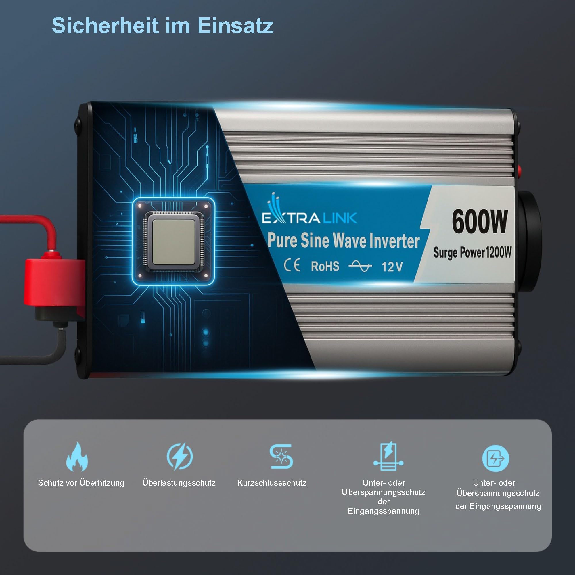 extralink-ups-opip-600w-wechselrichter-12v-230v-reiner-sinus-600w image 3