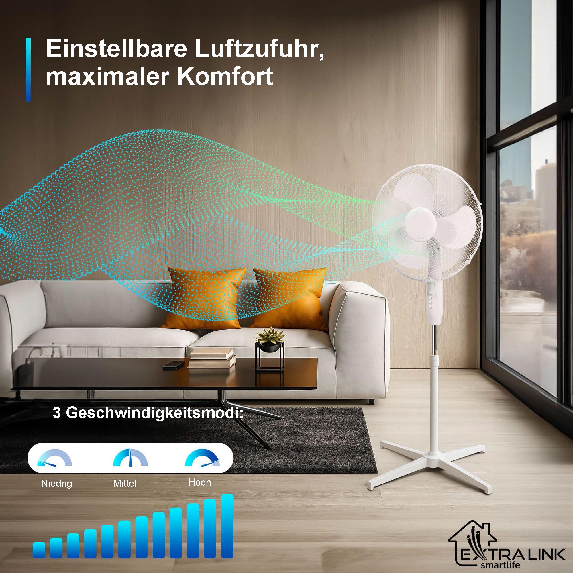 extralink-bryza-standventilator-40cm-wei-45w-3-stufen image 3