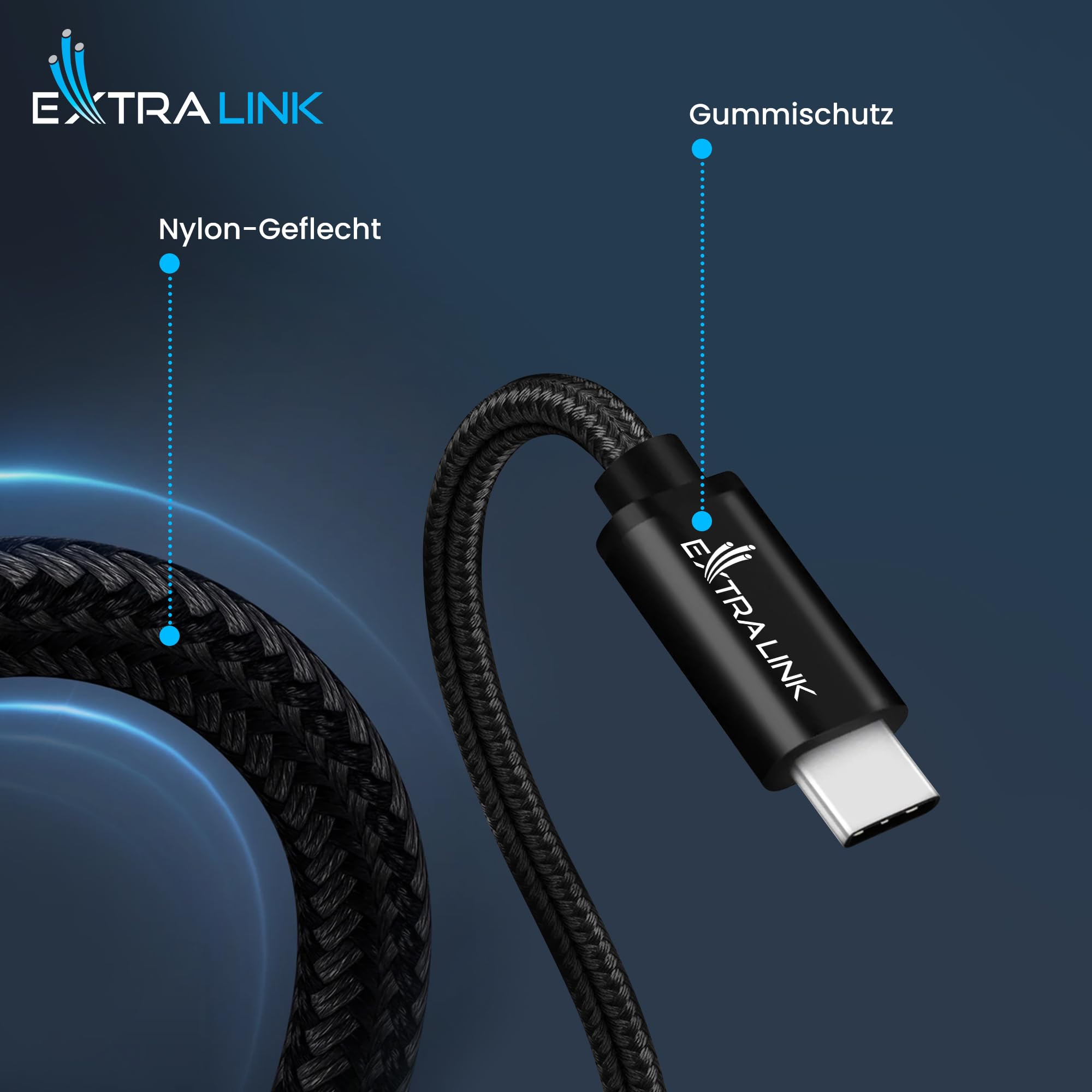 extralink-smart-life-usb-c-kabel-240w-2m-nylon image 4