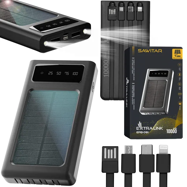 extralink-epb-091-solar-powerbank-10000mah-mit-4-kabeln-outdoor image 1