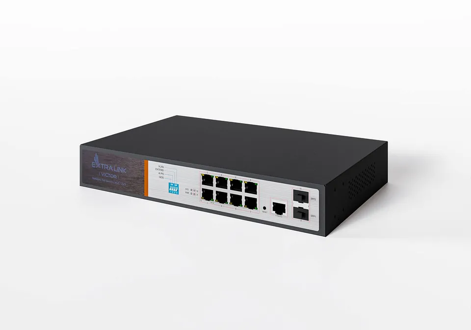 extralink-victor-poe-switch-8-port-gigabit-150w image 1