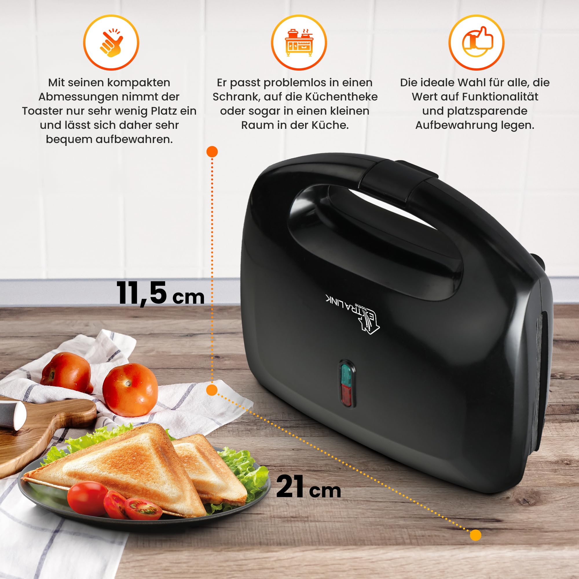extralink-sj-22-sandwichmaker-750w-antihaft-dreieckstoast image 5