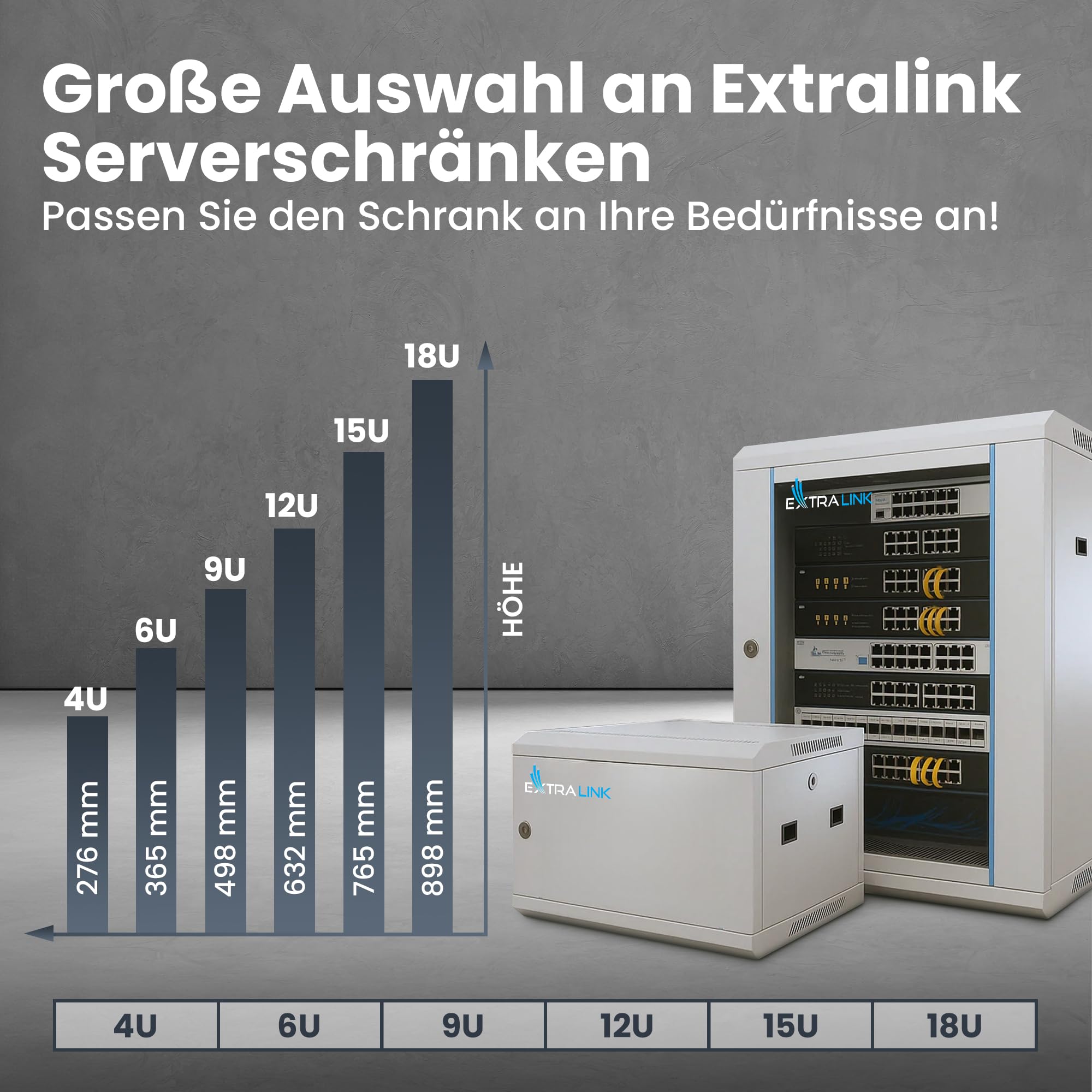 extralink-6he-19-zoll-netzwerkschrank-450mm-wandmontage-grau image 7