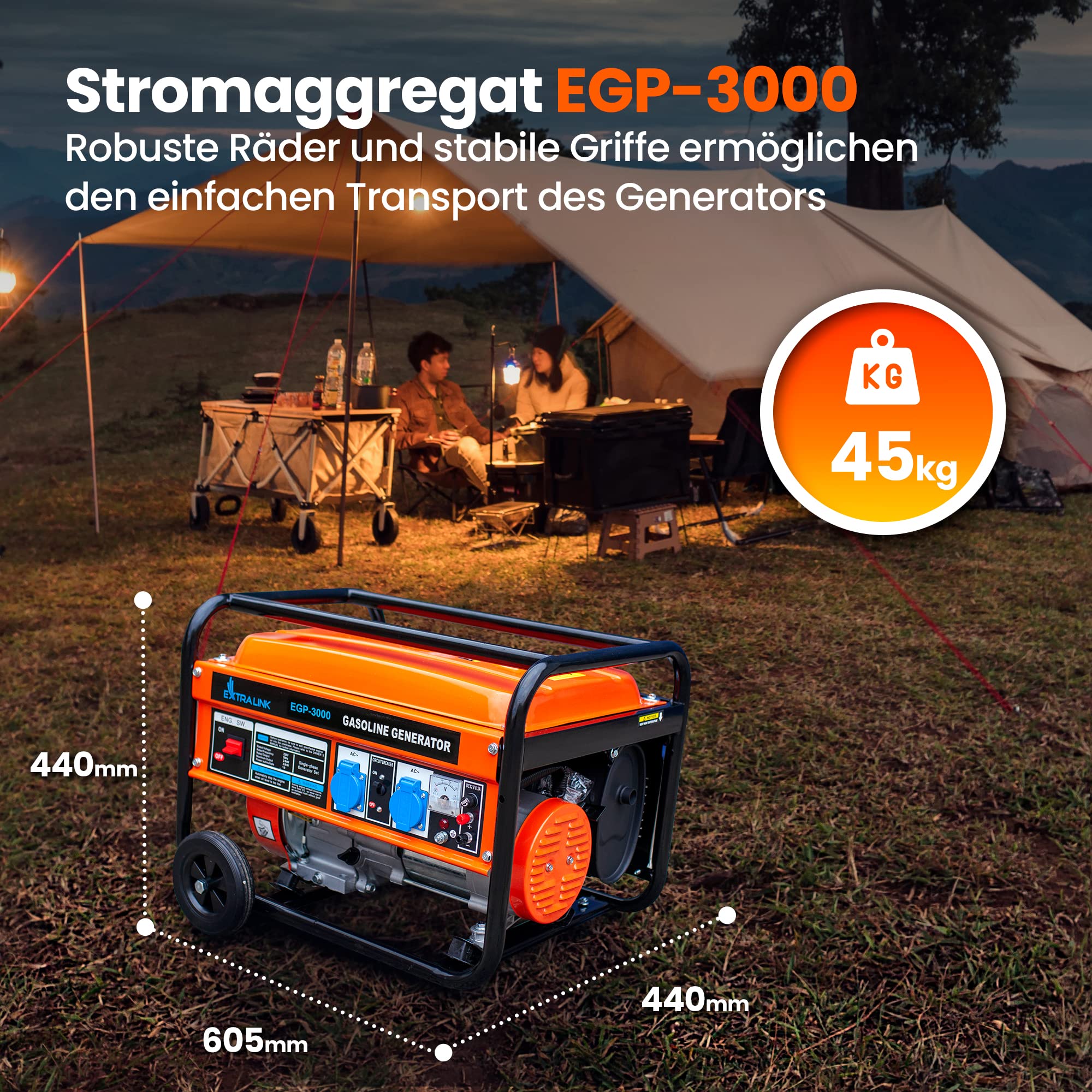 extralink-stromerzeuger-benzin-3000w-230v-egp-3000 image 3