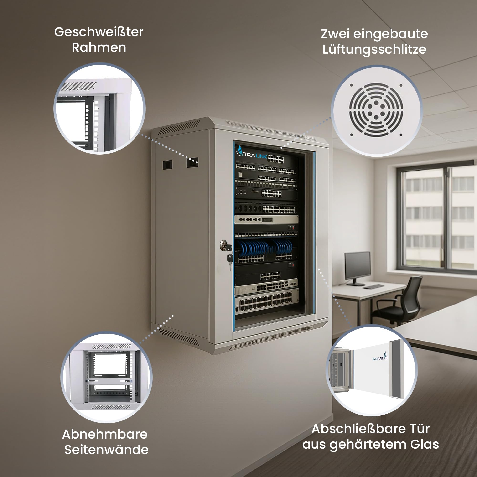 extralink-6he-19-zoll-serverschrank-600mm-grau-glast-r image 2