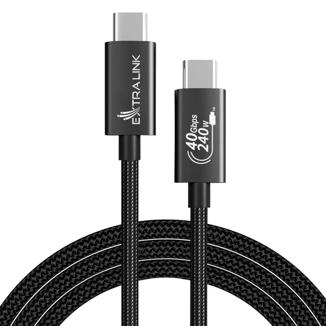 extralink-smart-life-usb-c-kabel-240w-2m-nylon image 1