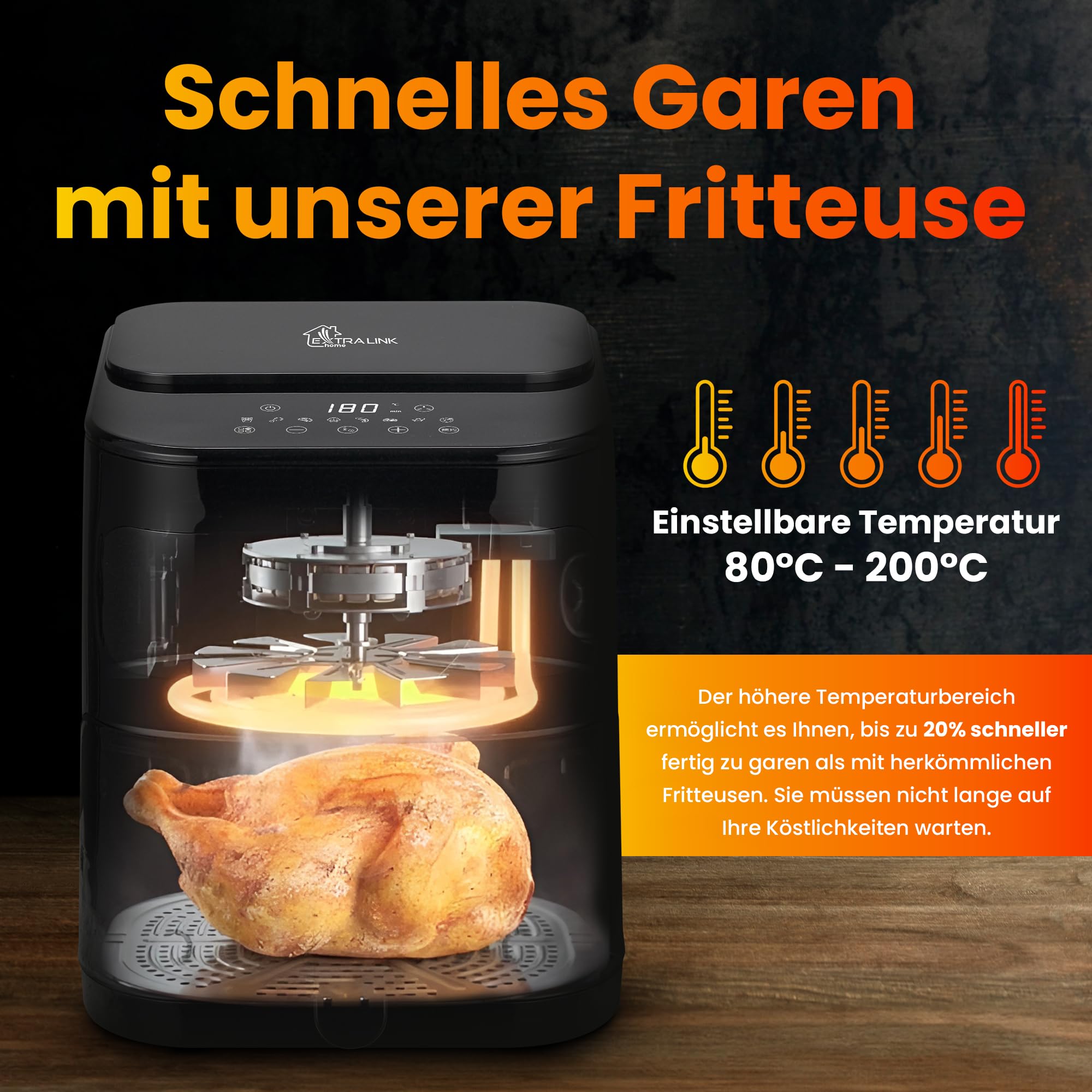 extralink-heissluftfritteuse-5-2l-1600w-airfryer-touch image 3