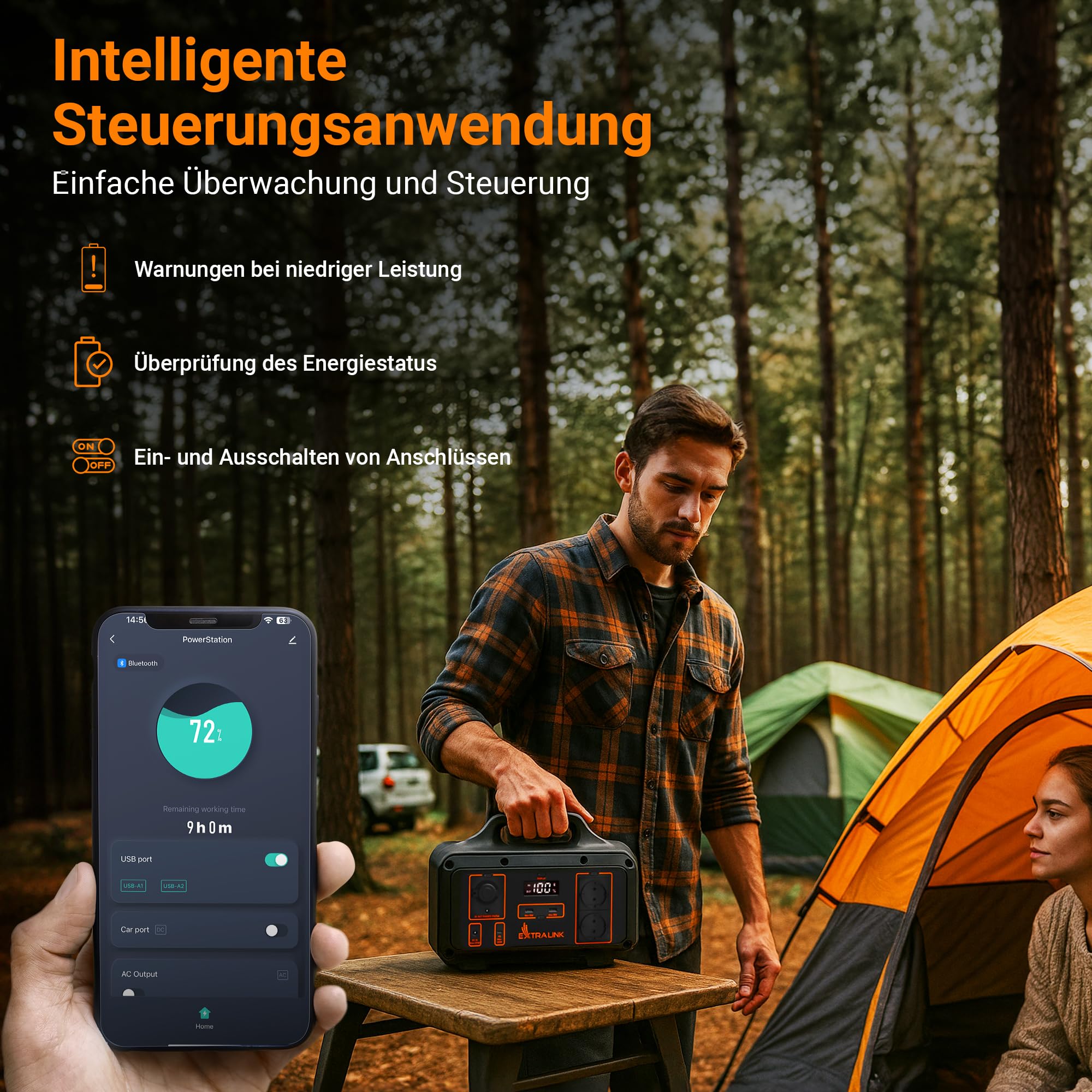 extralink-ups-solarpanel-120w-faltbar-monokristallin-camping image 2