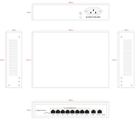 ernitec-10-port-gigabit-poe-switch-110w-8x-poe-unmanaged image 2