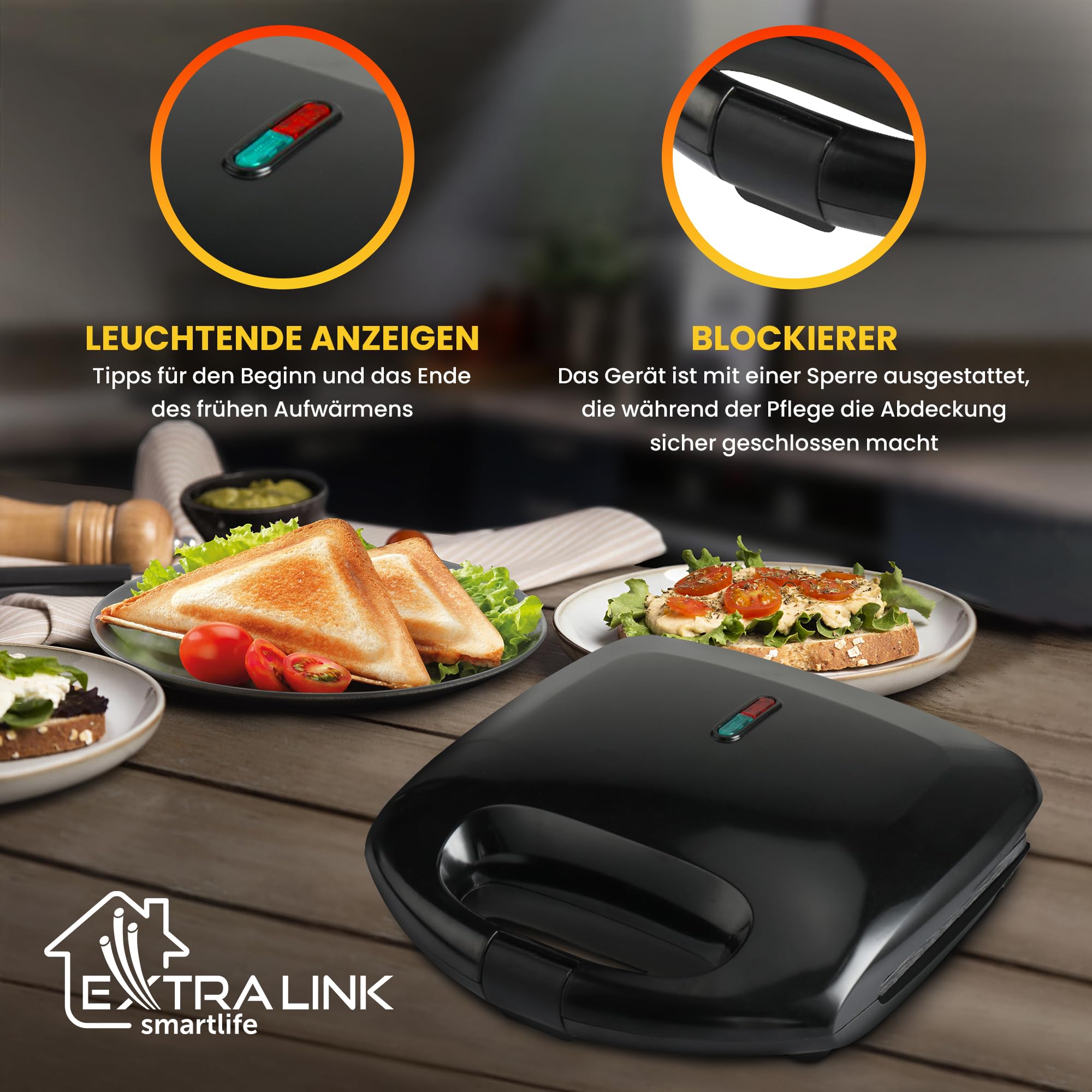 extralink-sj-22-sandwichmaker-750w-antihaft-dreieckstoast image 3
